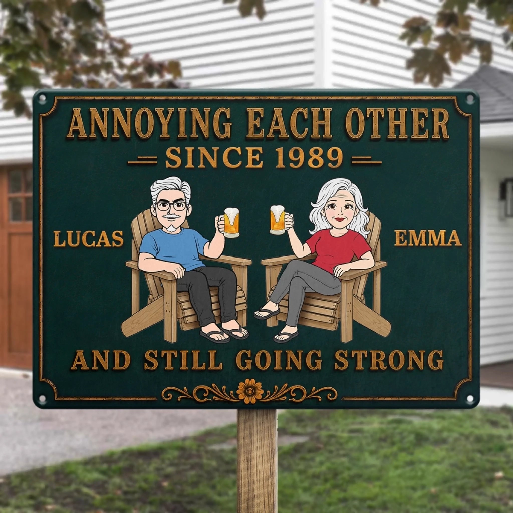 Custom Home Decor Metal Sign Personalized Anniversary Wedding Gift for Husband and Wife