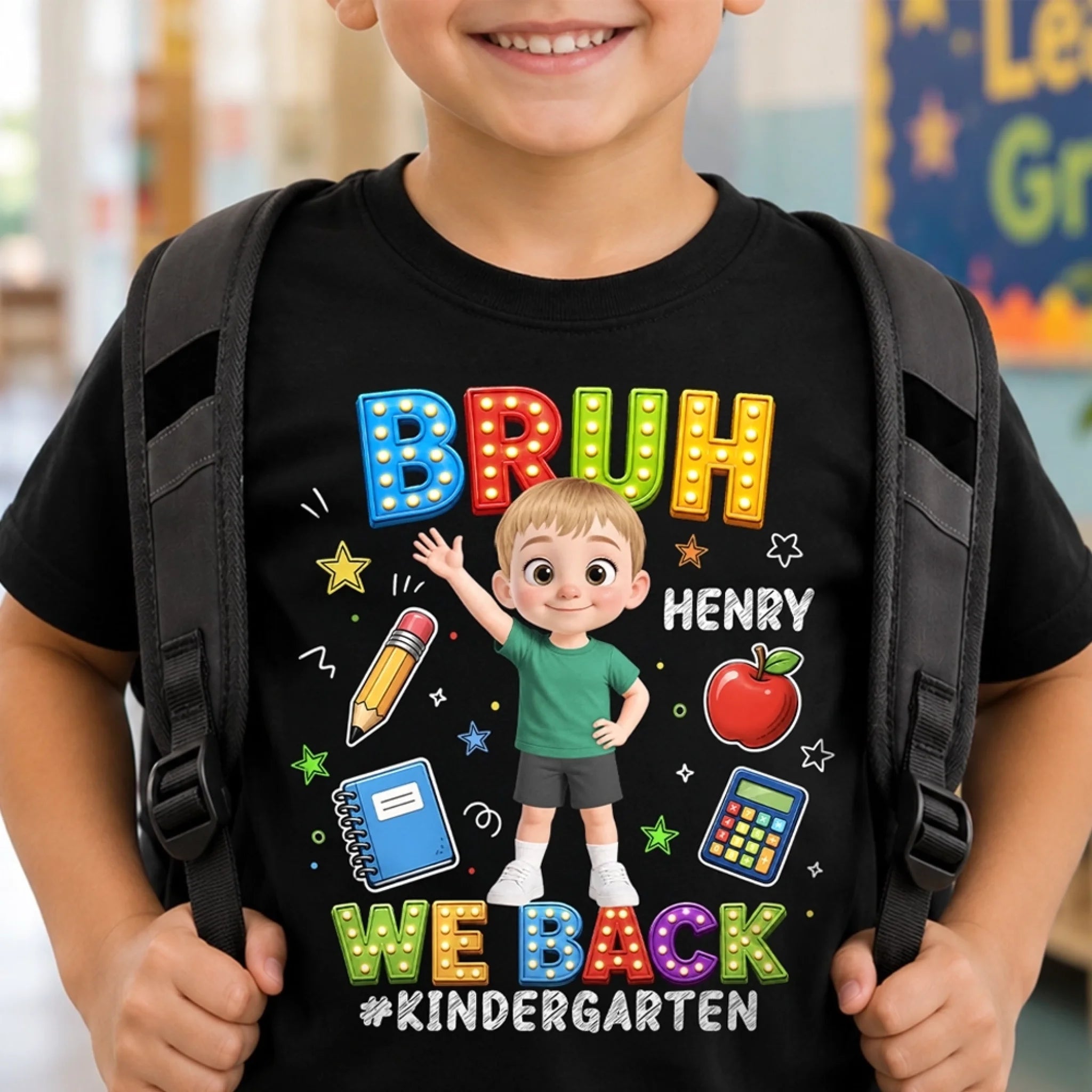 Custom Photo Youth T-Shirt Personalized Back to School Gift for Kids Ready to Explore