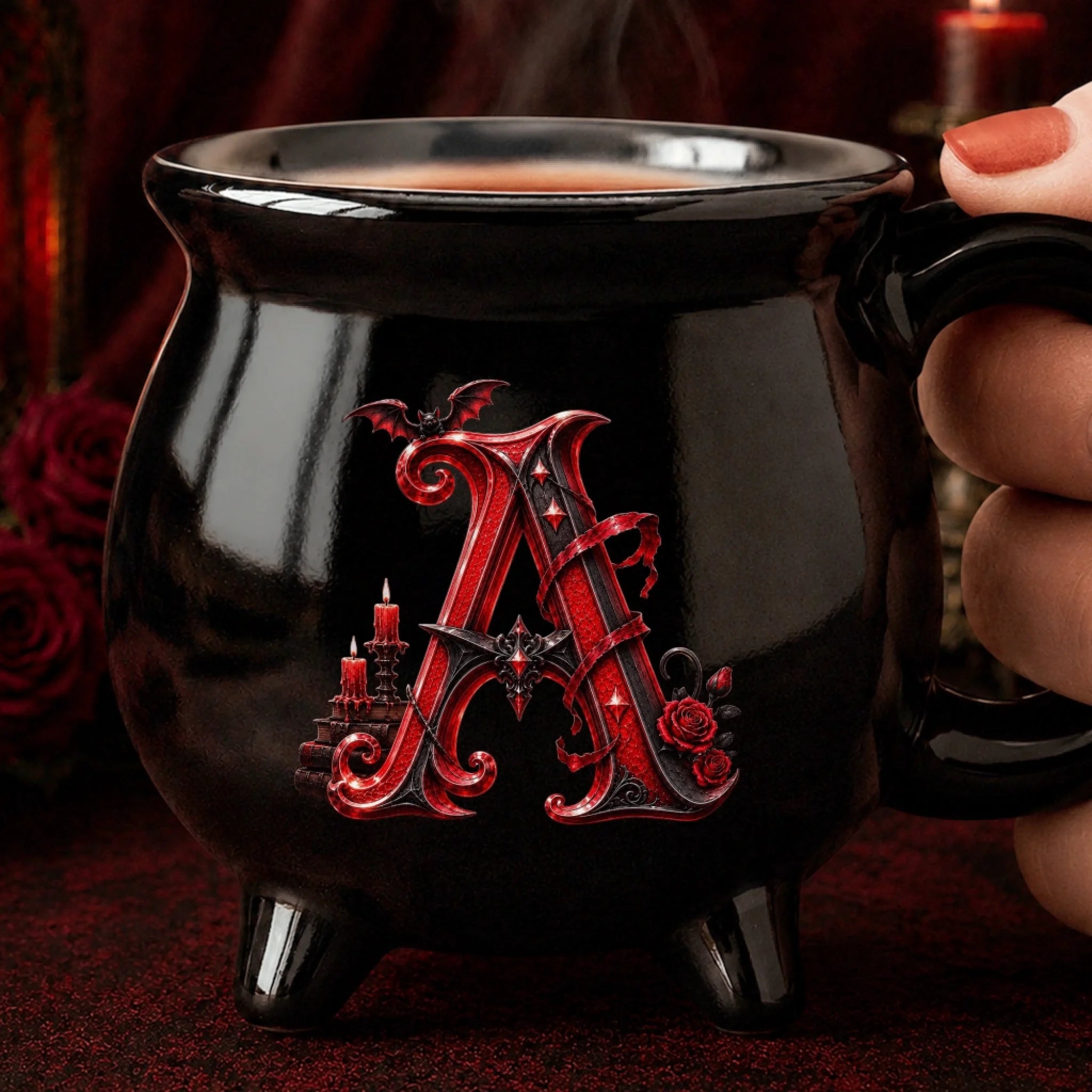 Custom 12oz Ceramic Cauldron Coffee Mug Personalized Halloween Gift for Wife Mom Sister or Bestie