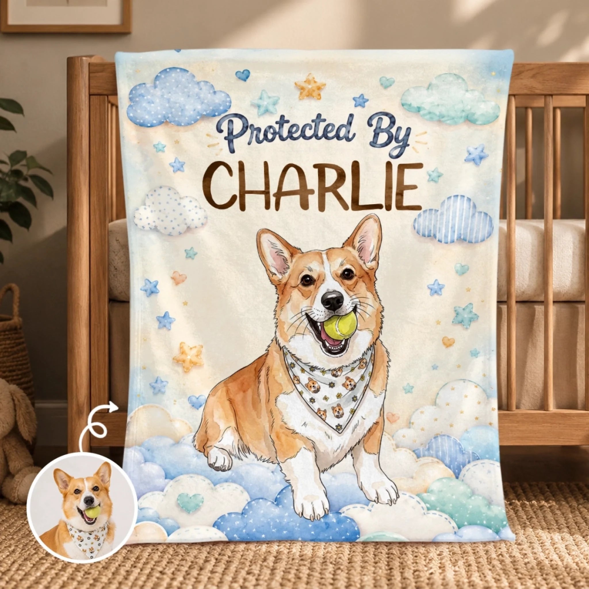 Custom Photo Blanket - Personalized New Baby Gift for Baby Shower, Gender Reveal, New Parents & Pet Lovers