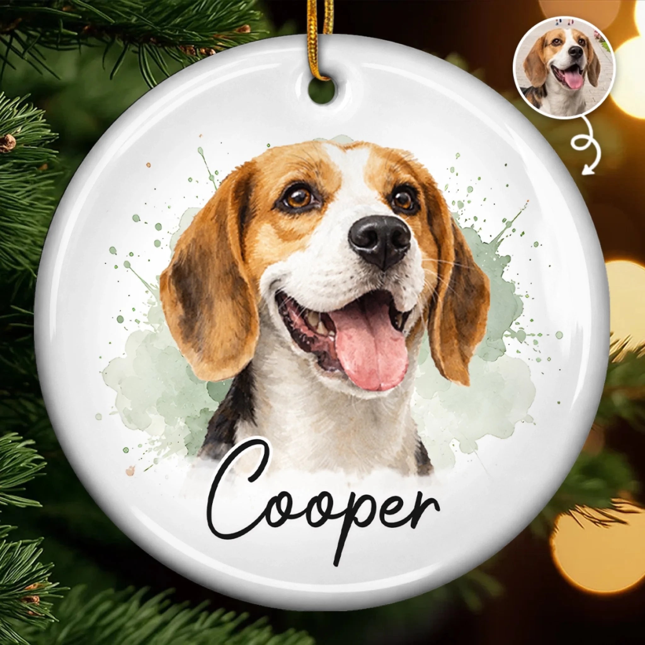 Custom Photo Ceramic Ornament Personalized Pet Christmas Memorial Gift for Dogs and Cats