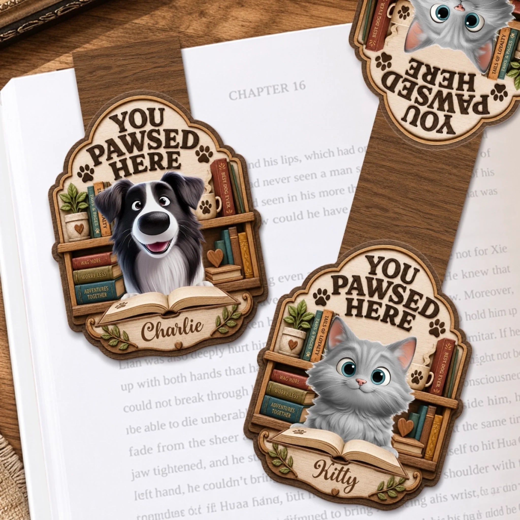 Custom Shaped Magnetic Bookmark Personalized Bookish Gift for Pet Loving Bookworms