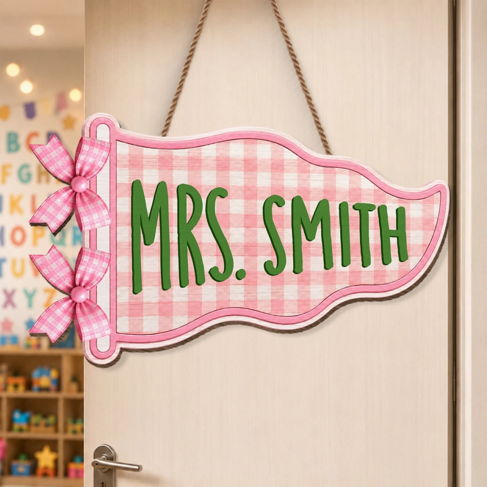 Custom Classroom Decor Wood Sign - Personalized Back to School Teacher Gift, Love in Every Lesson