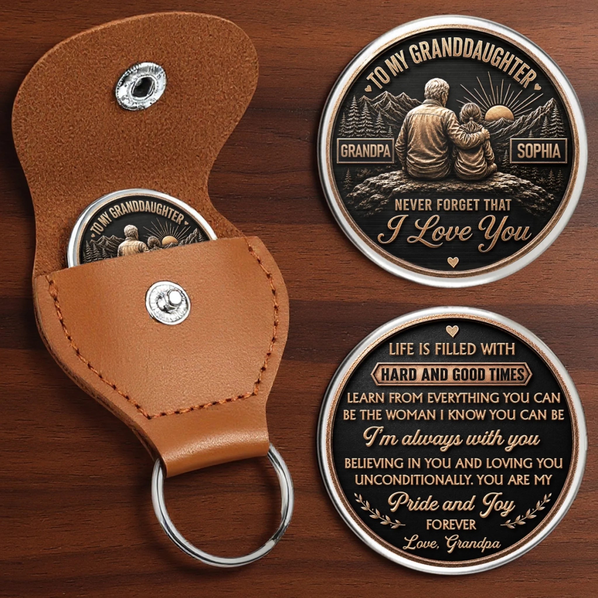 Custom Pocket Hug Personalized Birthday Gift for Granddaughter You Make Life Brighter Keepsake