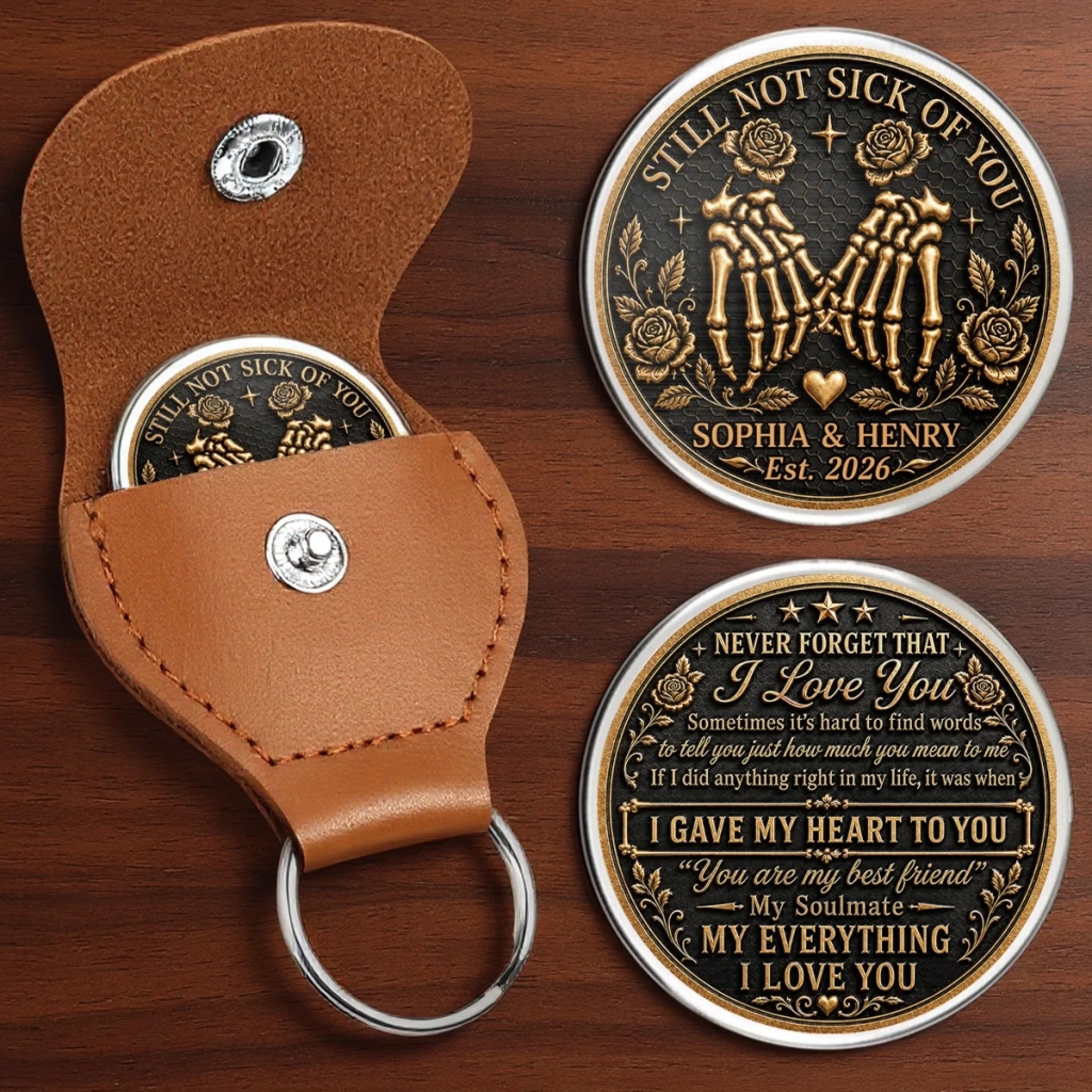 Custom Skeleton Pocket Hug Personalized Anniversary Wedding Gift for Husband Wife Him Her