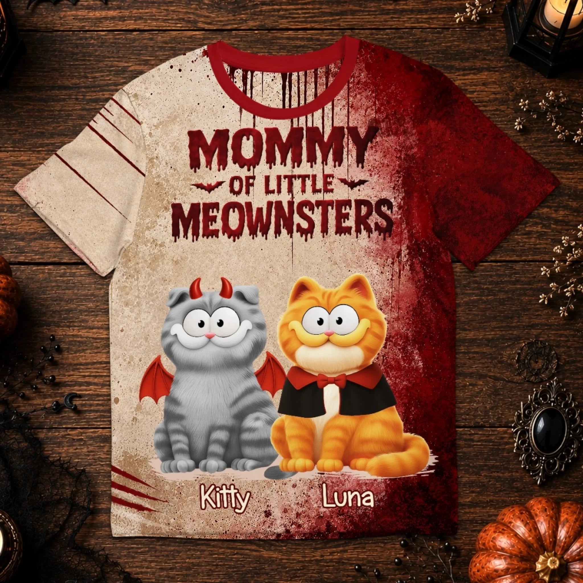Custom T-Shirt, Personalized Halloween Birthday Gift for Cat Lovers, Cat Mom and Dad, Bewitched by Whiskers