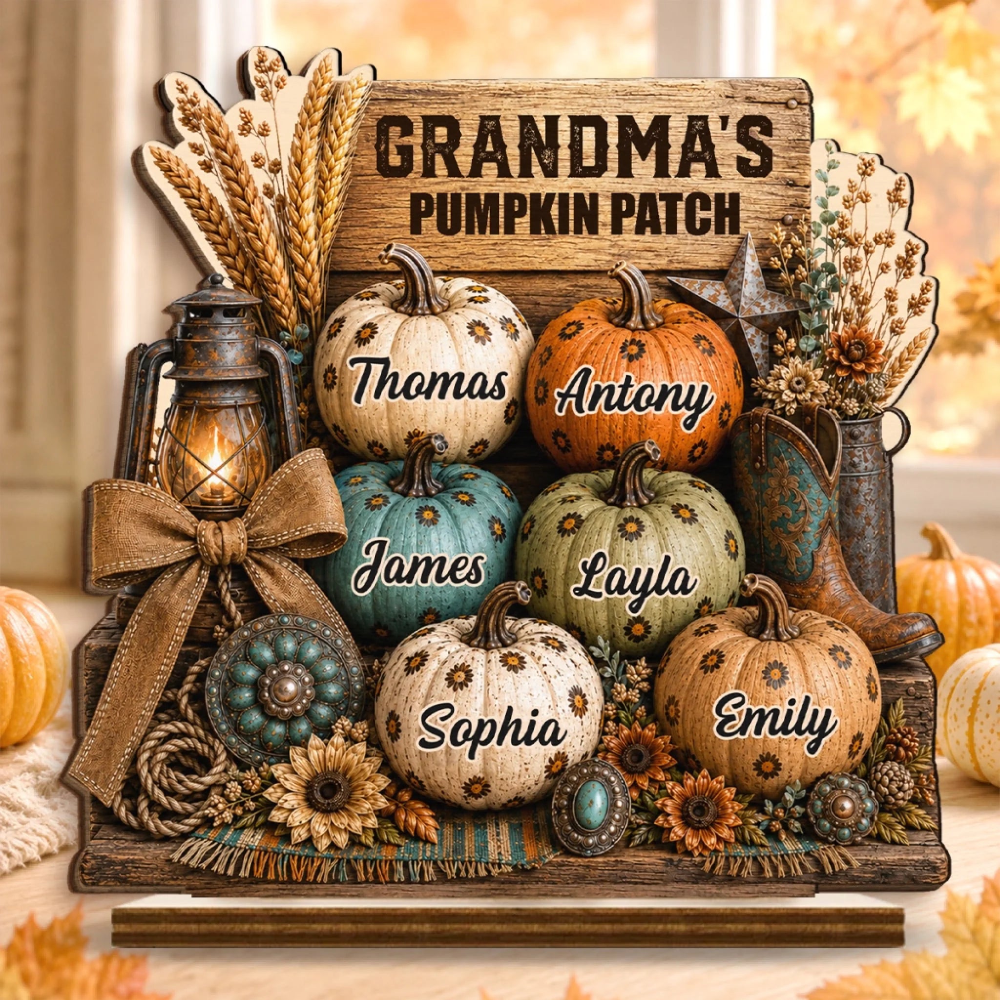 Custom 2-Layered Wooden Plaque with Flat Stand - Personalized Birthday Gift for Mom or Grandma