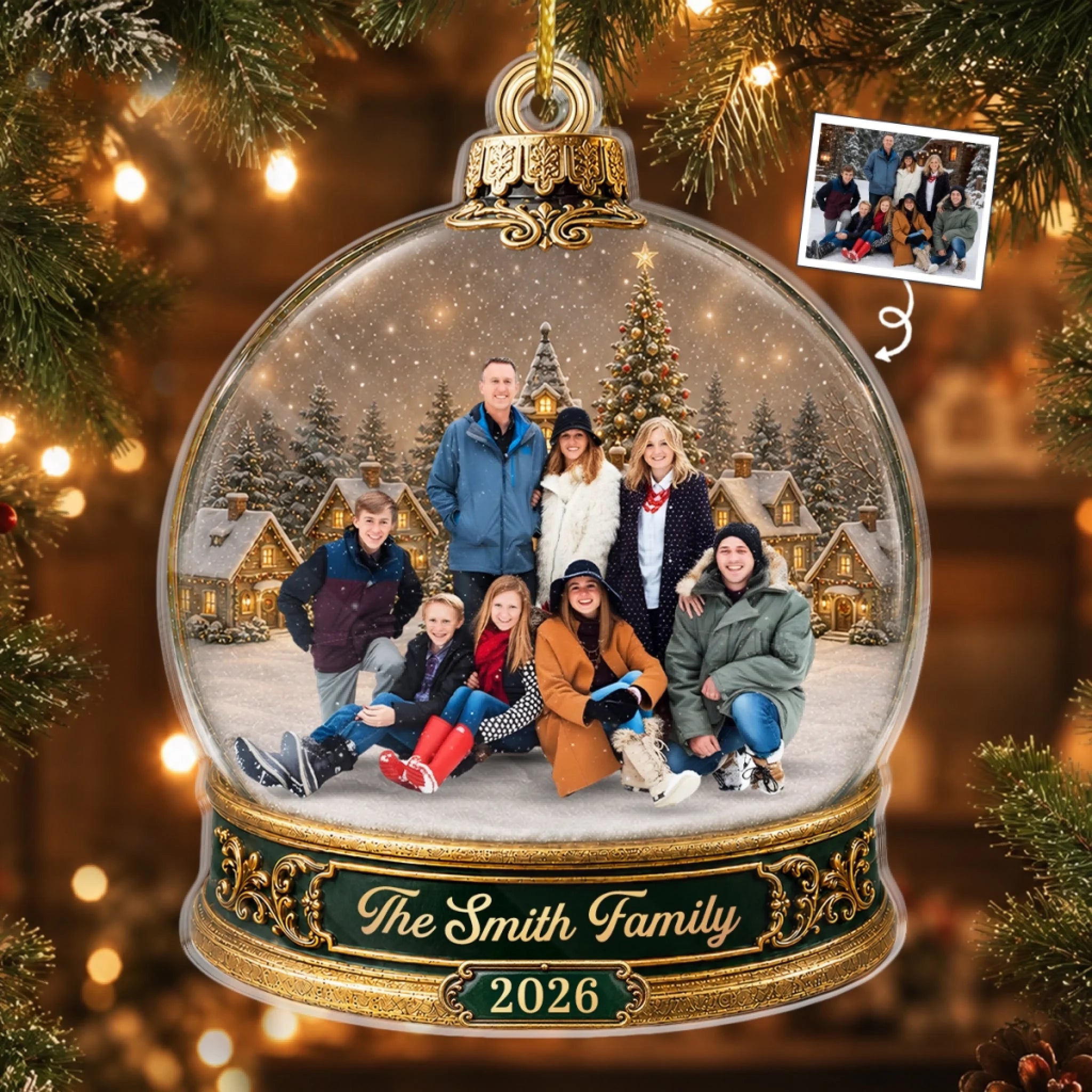Custom Photo Acrylic Ornament Personalized Christmas Birthday Gift for Mom Dad Brother Sister