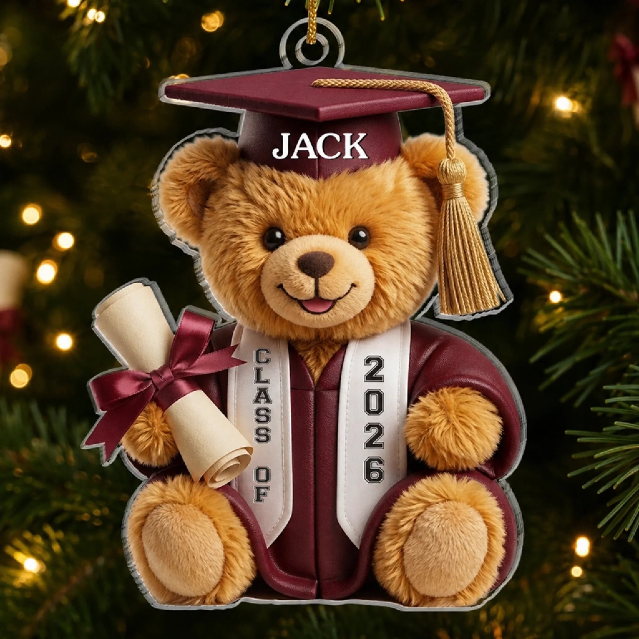 Custom Acrylic Ornament Personalized Graduation Gift for Him or Her So Proud of You Keepsake