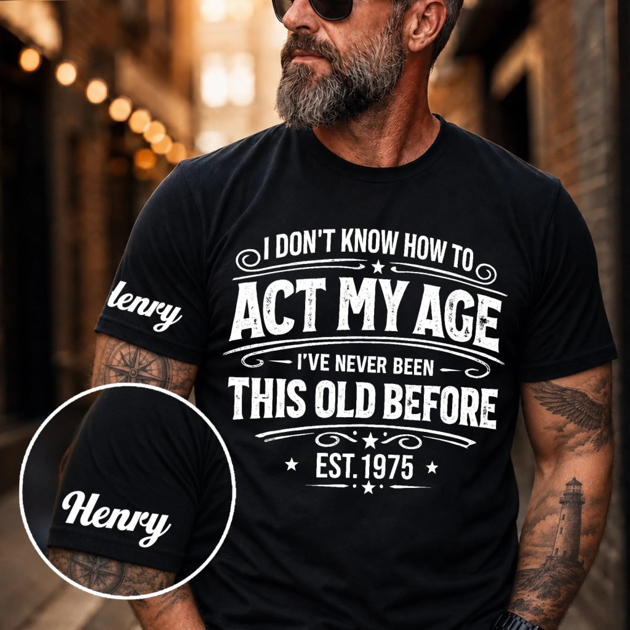 Custom Personalized Birthday Gift T-Shirt for Husband Son Dad Grandpa Brother or Grandson