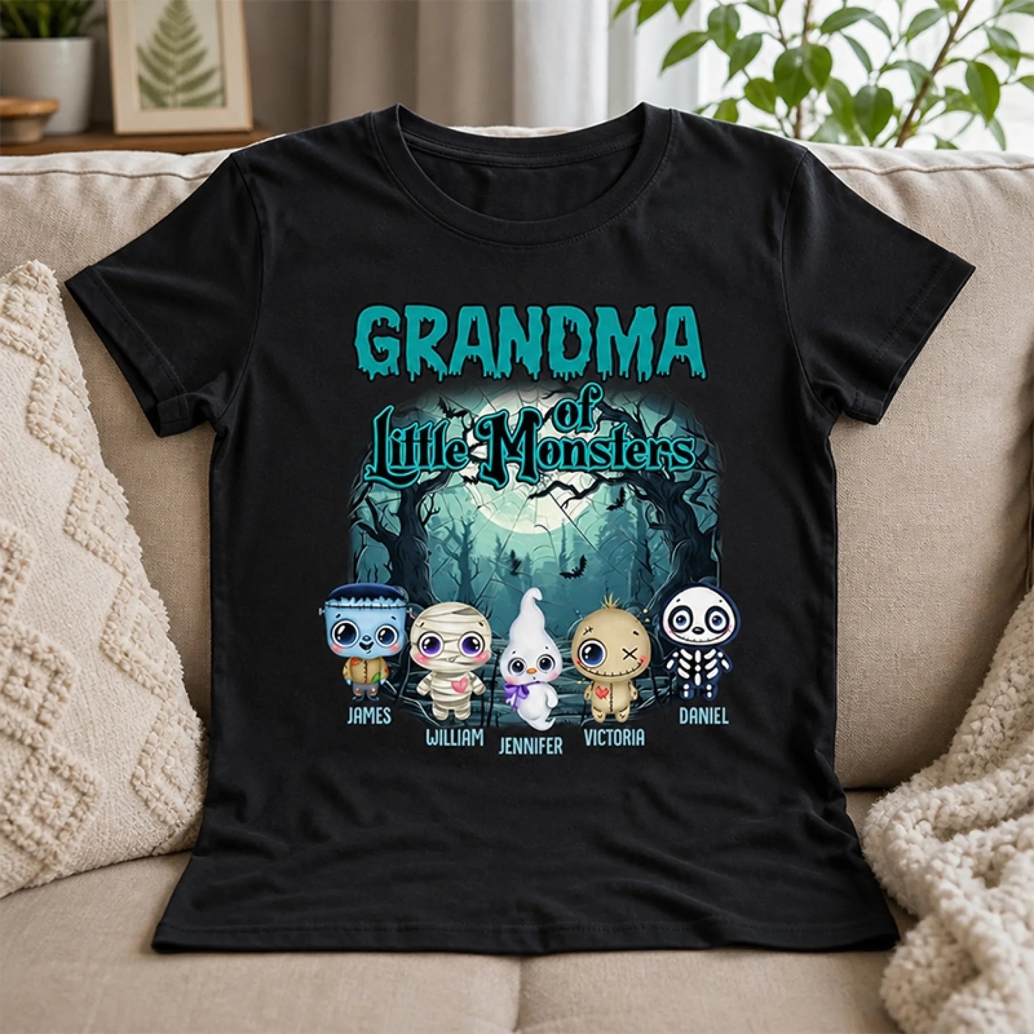 Personalized Little Monsters Big Love T-Shirt or Hoodie, Custom Halloween Birthday Gift for Mom or Grandma