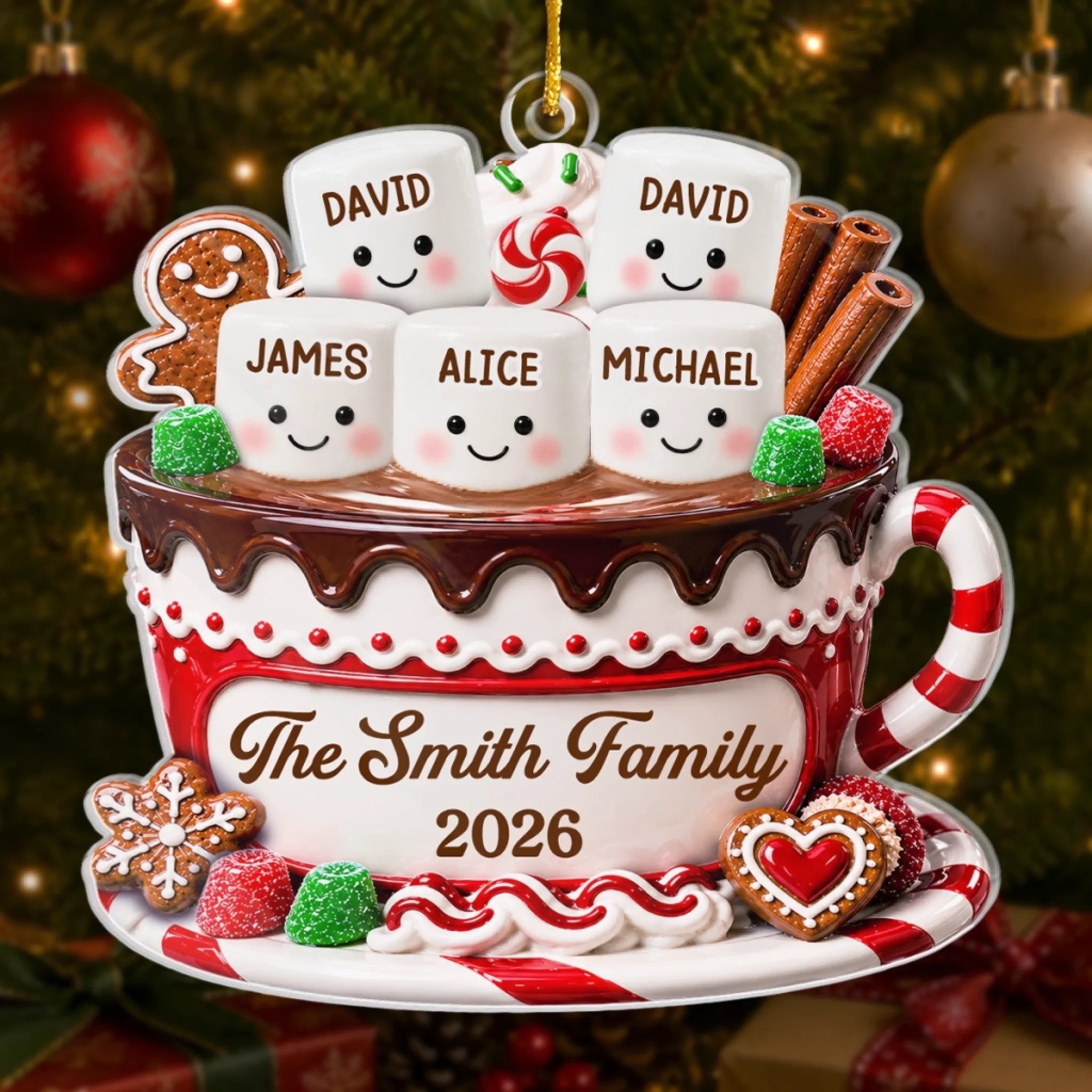 Custom Acrylic Ornament Personalized Christmas Birthday Gift for Mom Dad Brother Sister