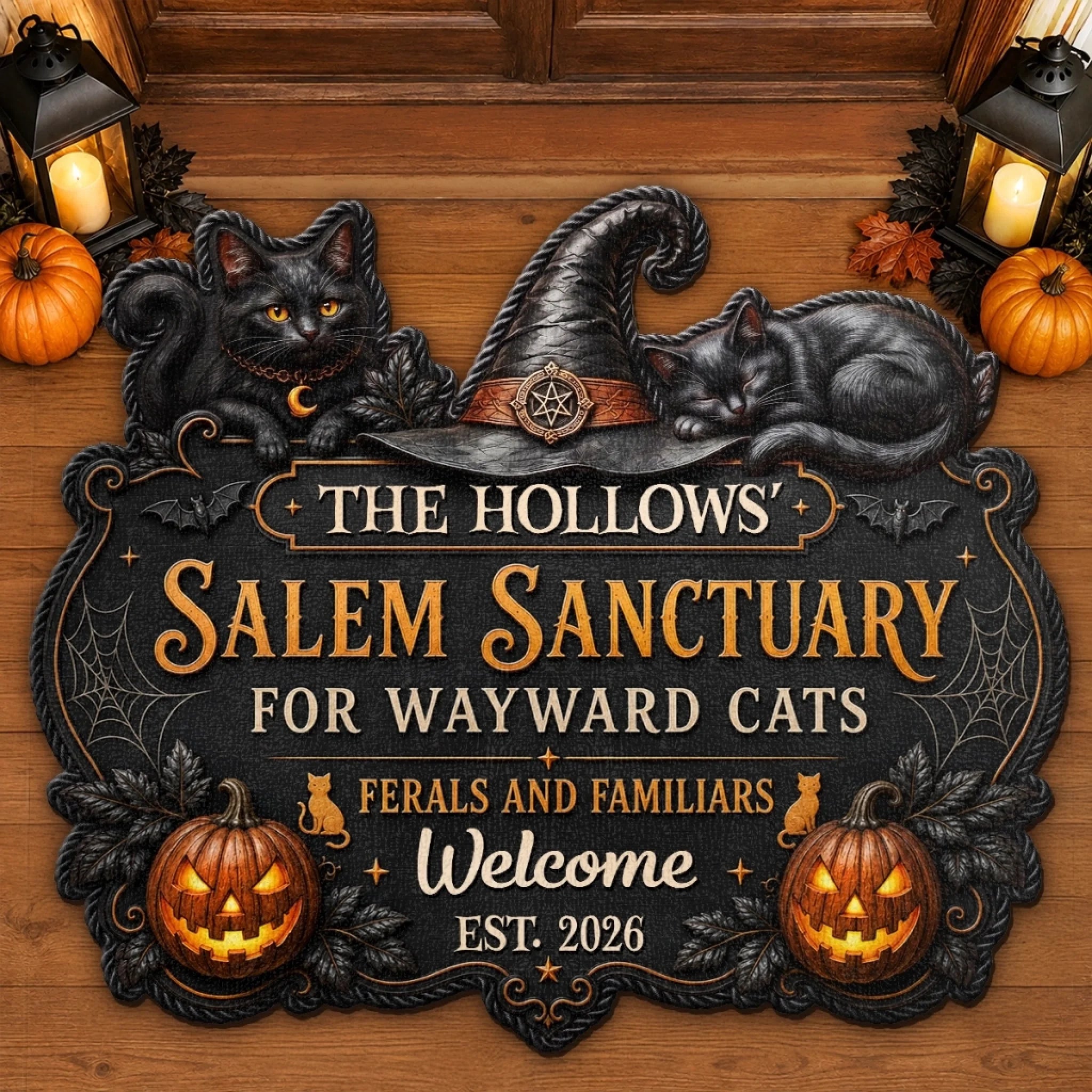Custom Shaped Doormat Personalized Halloween Decor Gift for Mom Dad Siblings Kids Spooky Season