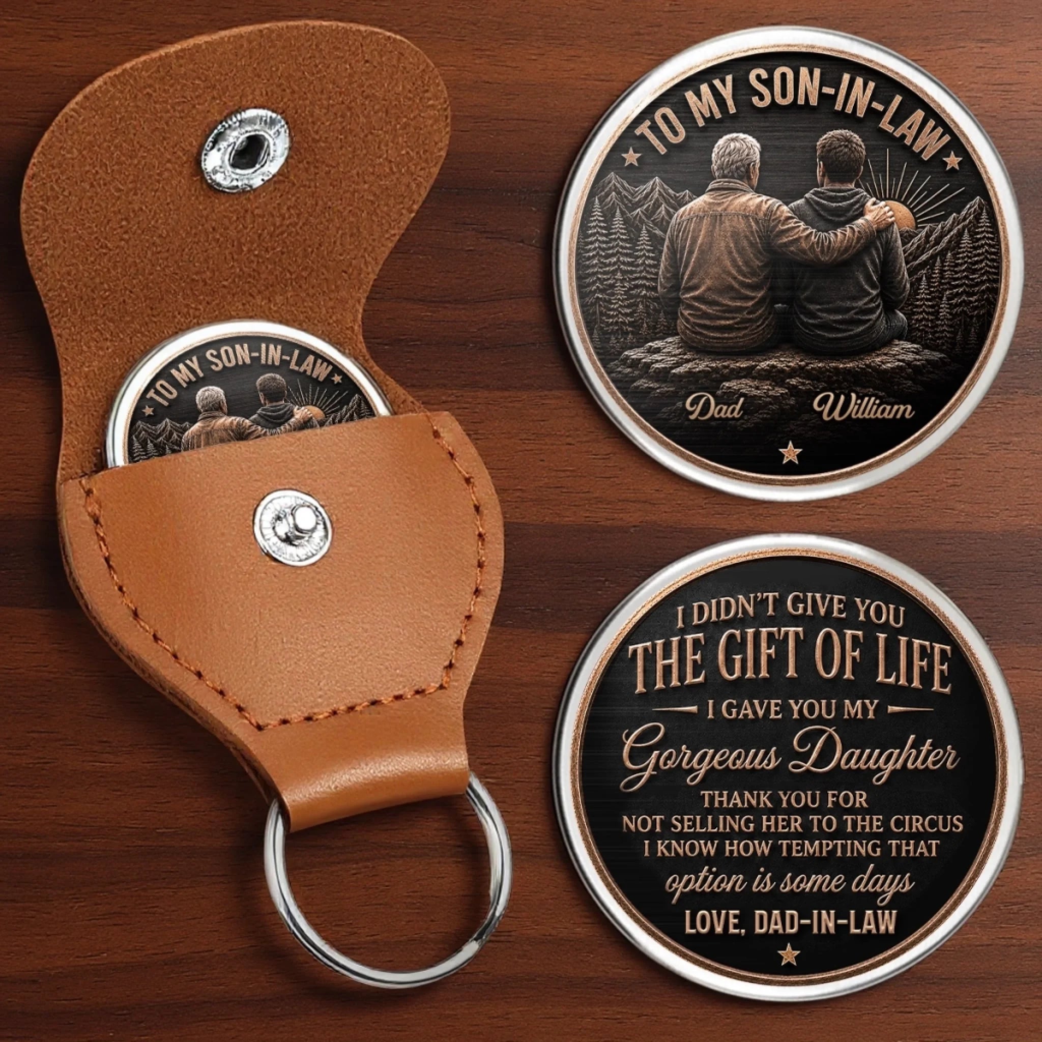 Custom Pocket Hug Personalized Birthday Gift for Son-in-Law, Side by Side on Life Journey Keepsake