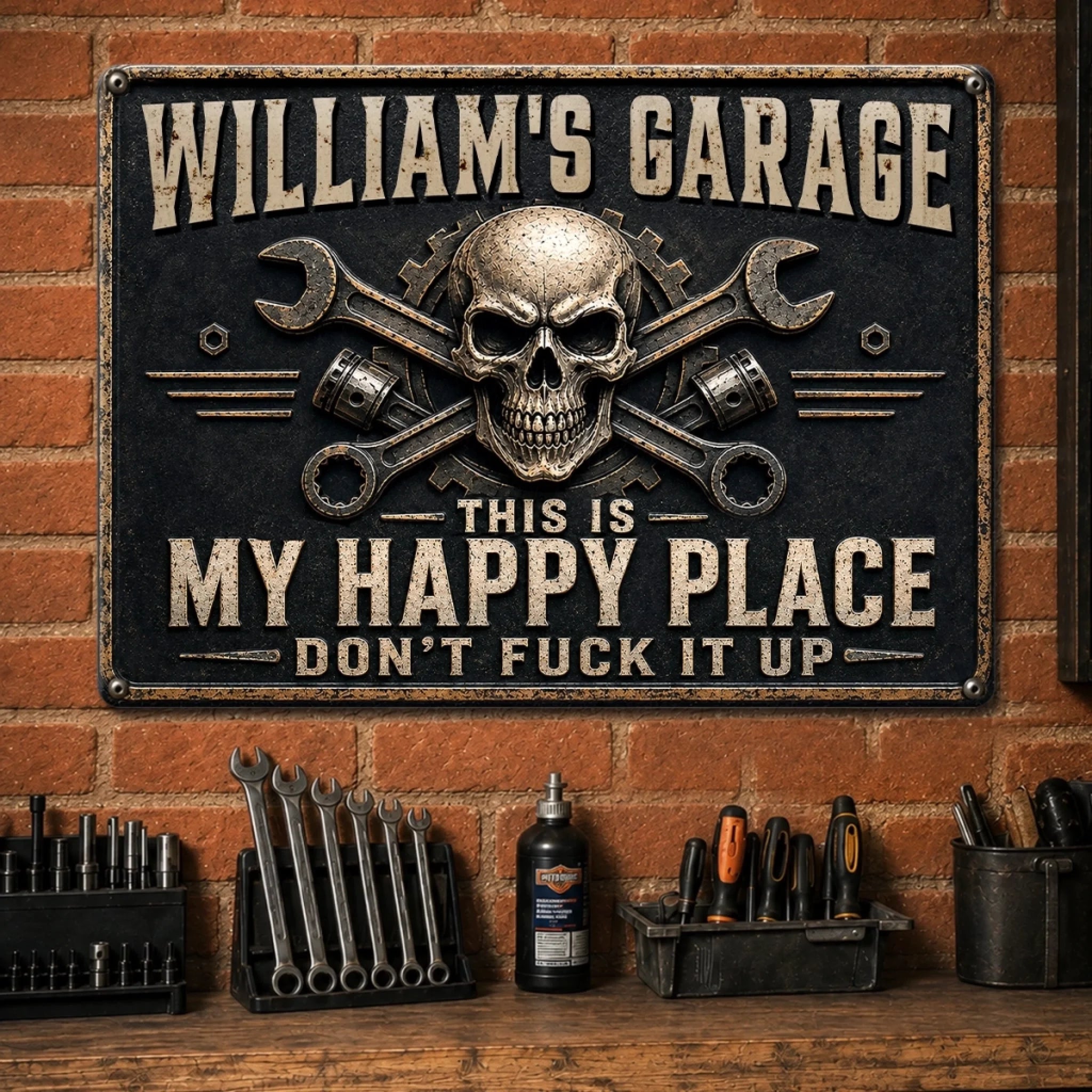 Personalized Just Fix It Yourself Metal Sign, Custom Home Decor Gift for Dad Husband Mechanic