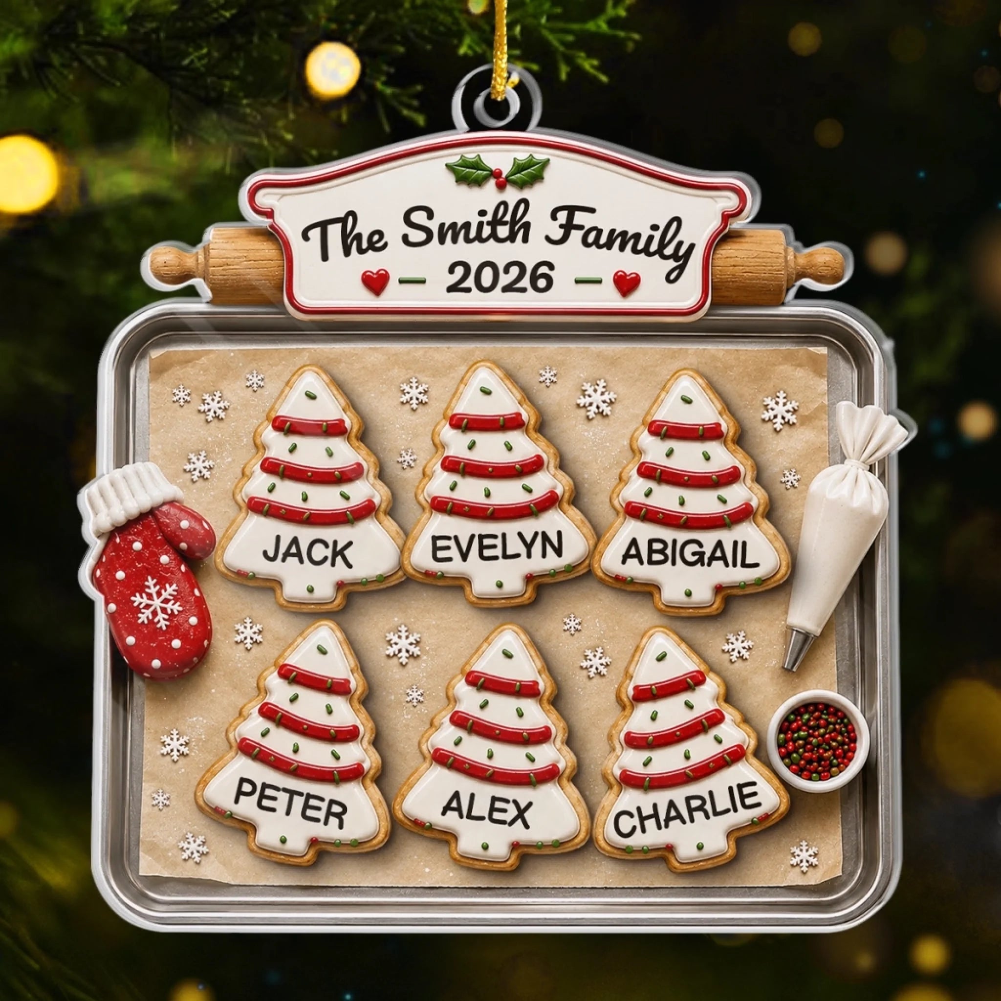 Custom Acrylic Ornament Personalized Family Christmas or Birthday Gift for Mom Dad Brother Sister