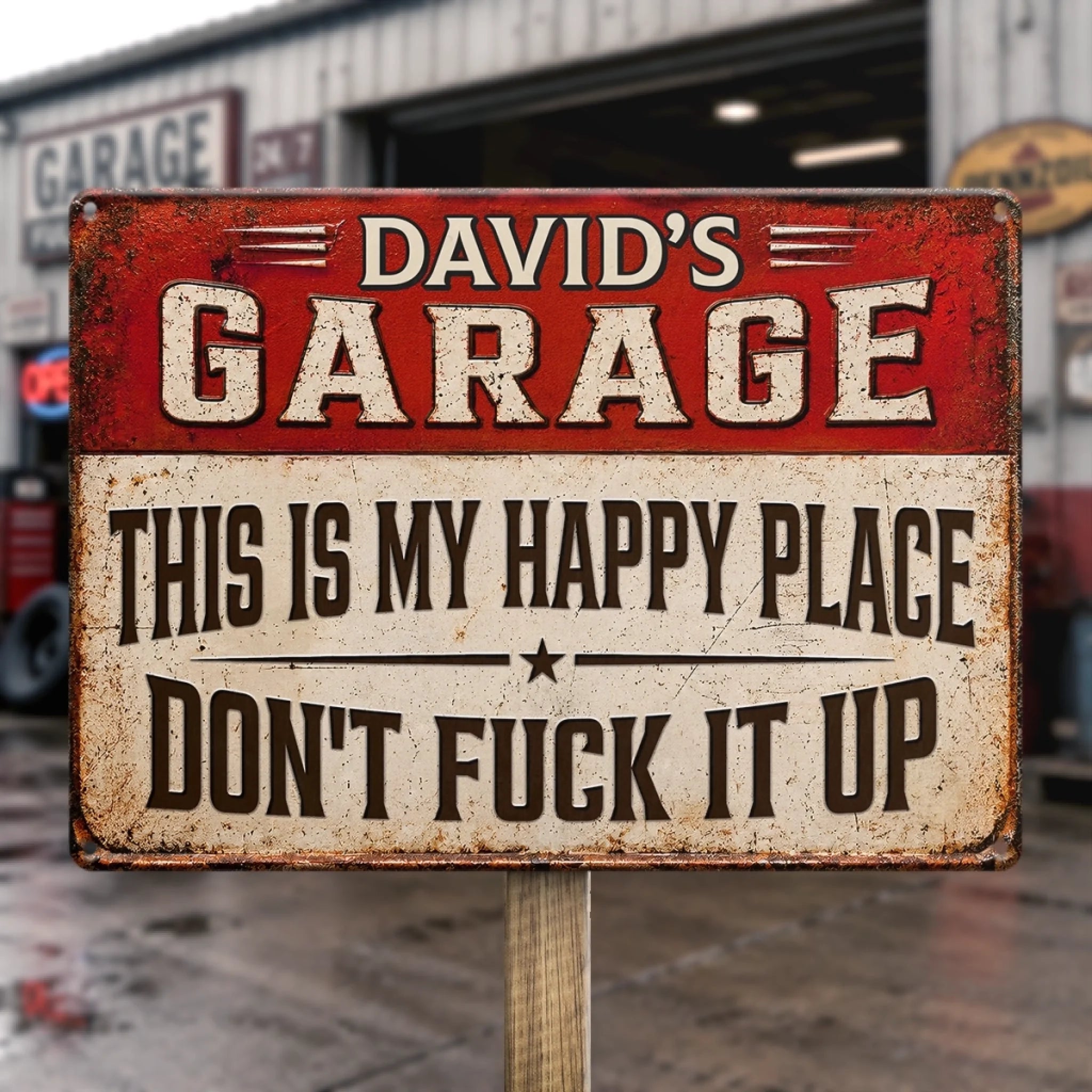 Personalized Metal Sign for Home Decor, Fixing Stuff Is My Therapy Gift for Dad, Husband or Mechanic