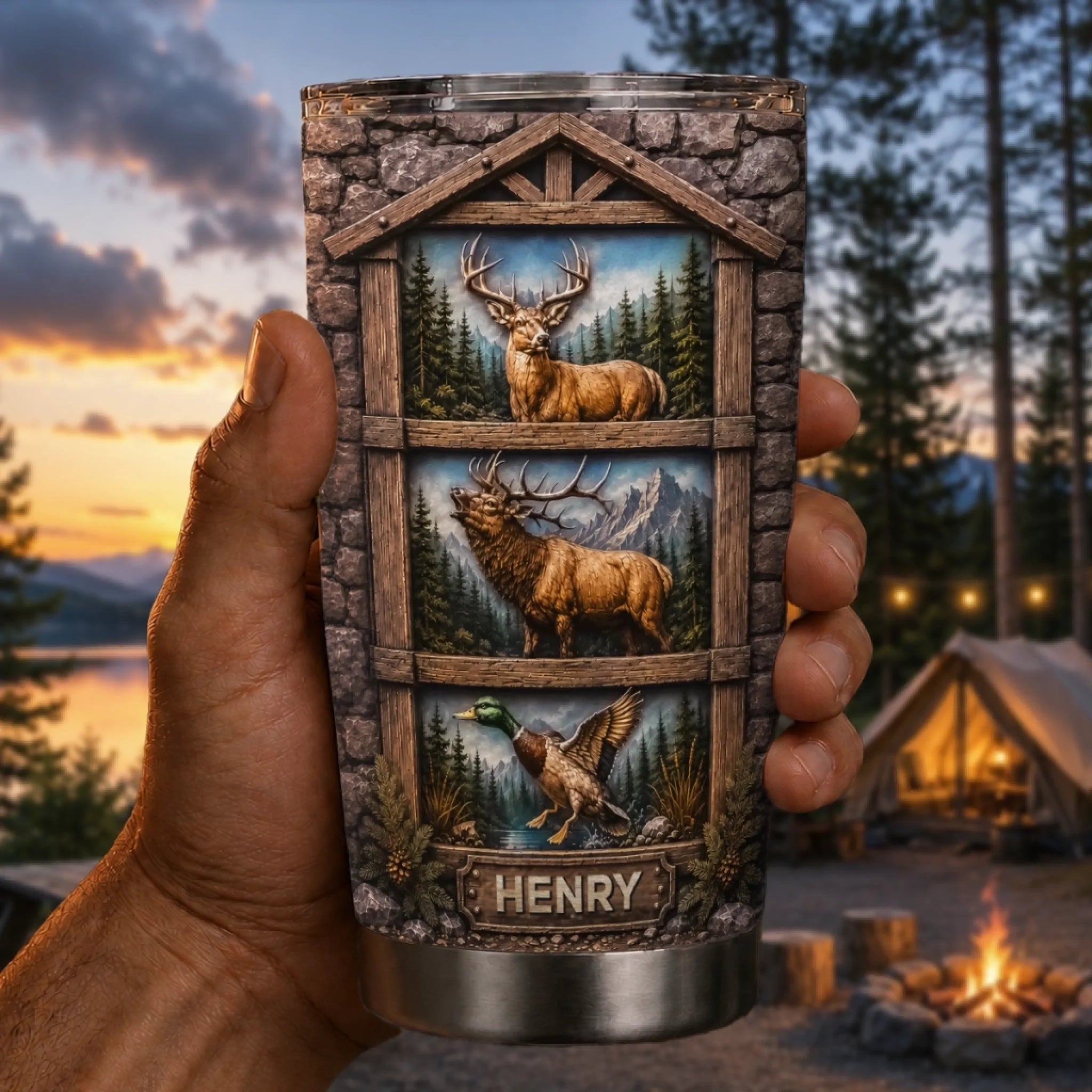 Custom Tumbler Personalized Birthday Hunting Gift for Hunters, Dad, Husband, Son or Grandpa