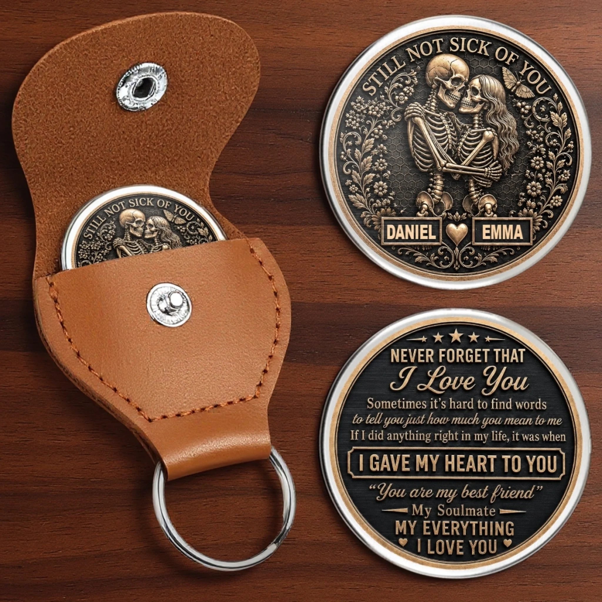 Custom Skeleton Pocket Hug Personalized Halloween Anniversary Wedding Gift for Husband or Wife