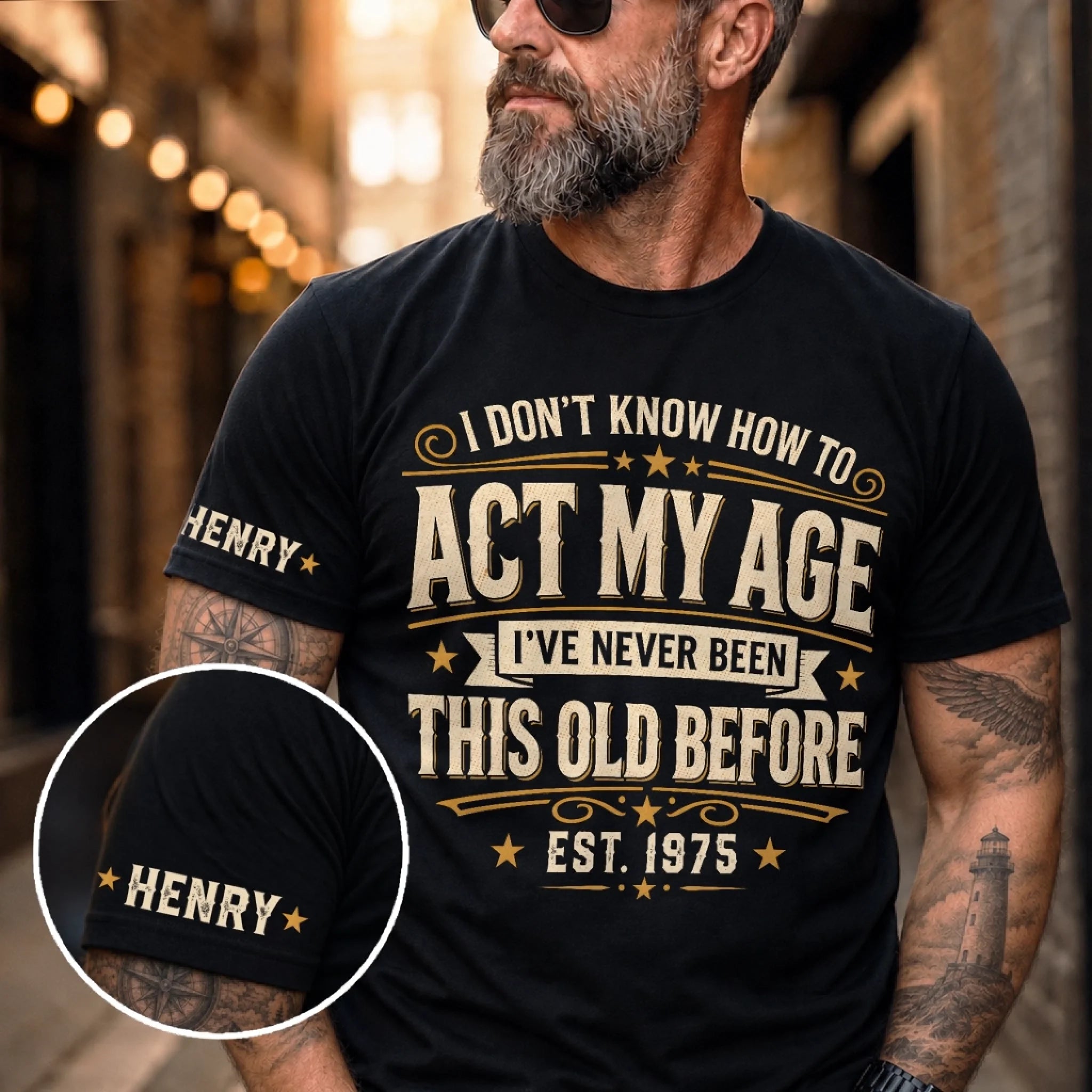 Custom T-Shirt Personalized Birthday Gift for Husband Dad Grandpa Son Brother Living On Experience