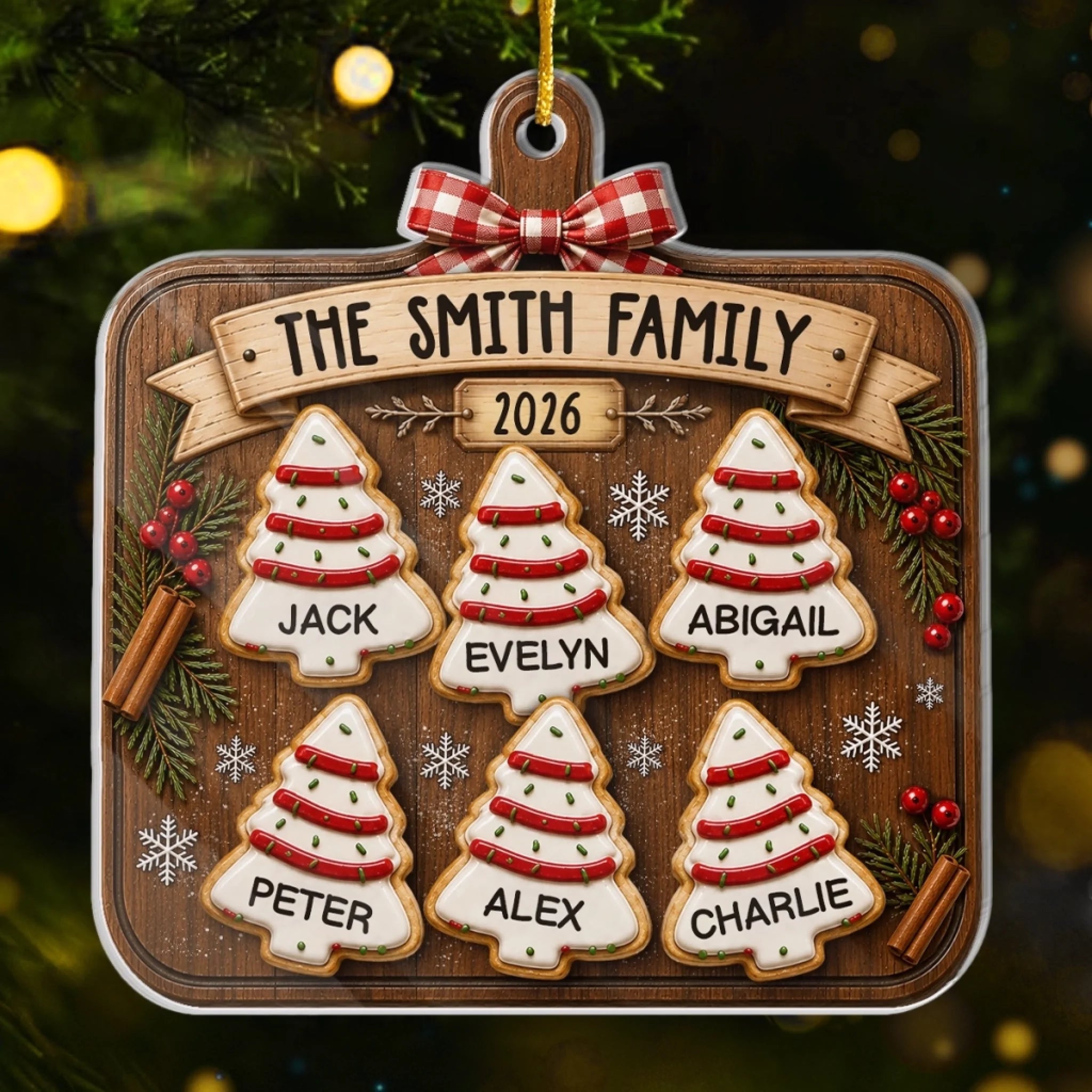 Custom Acrylic Ornament, Personalized Baked With Love Christmas or Birthday Gift for Mom, Dad or Siblings