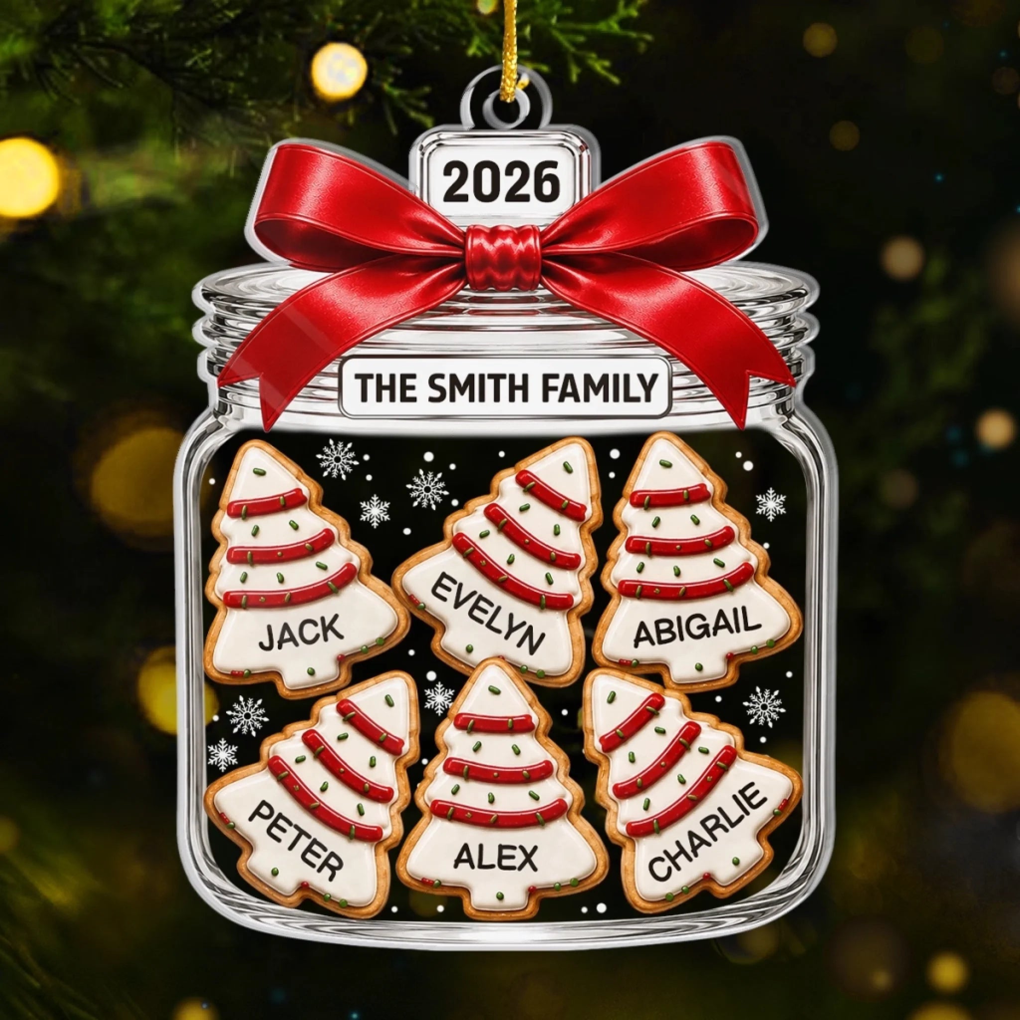 Personalized Acrylic Ornament, Custom Christmas Keepsake Gift for Mom, Dad, Brother or Sister