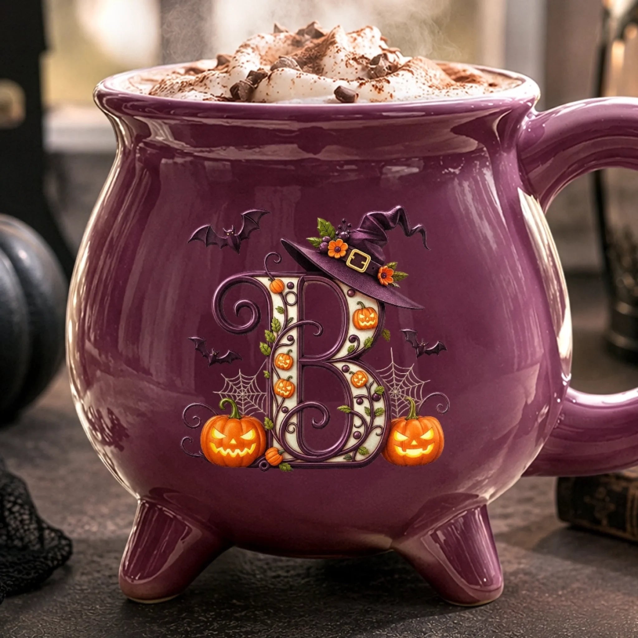 Custom Cauldron Coffee Mug, Personalized Witchy Halloween Gift for Wife, Mom, Daughter or Bestie