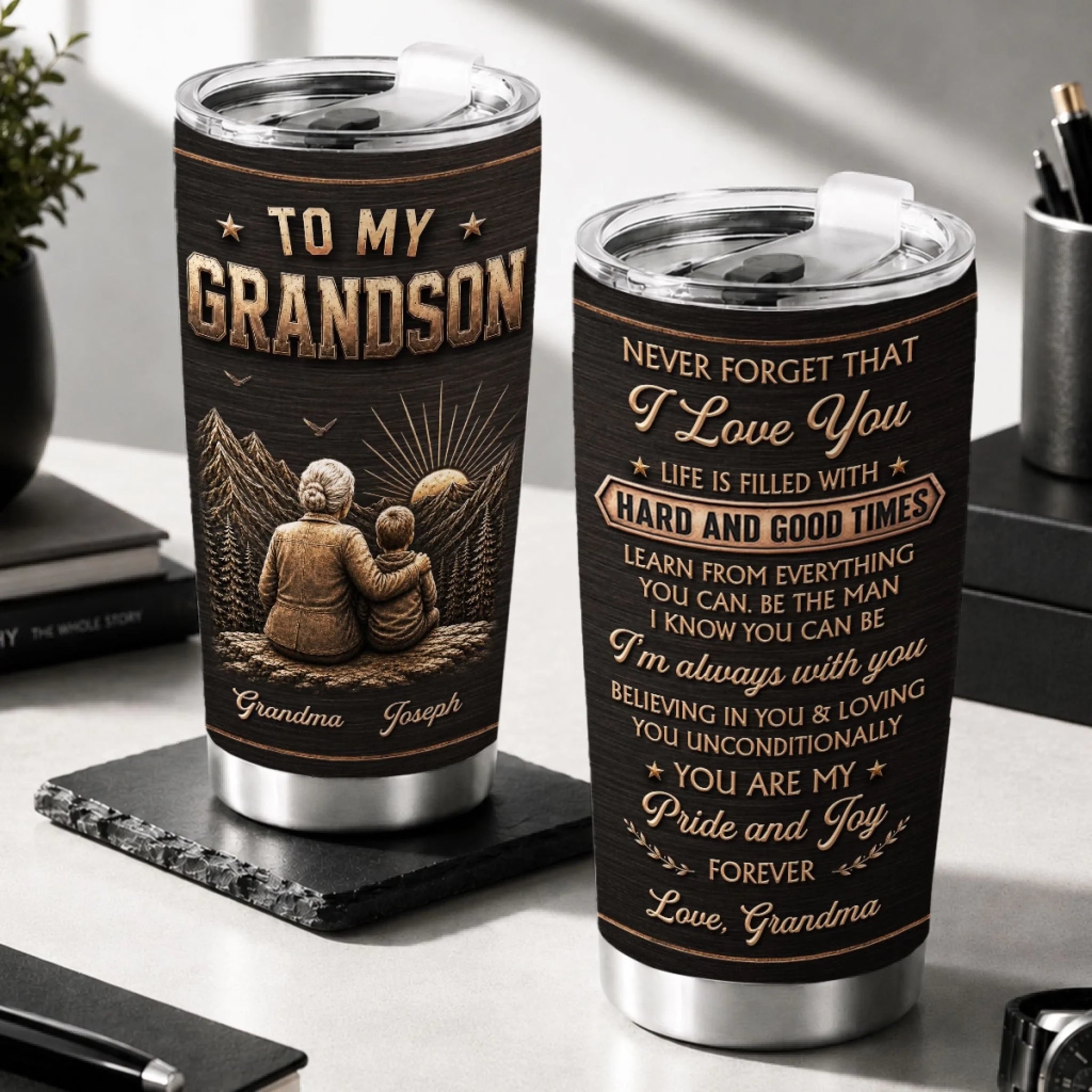 Custom Tumbler for Grandson, Personalized Birthday Gift, My Greatest Blessing In Life