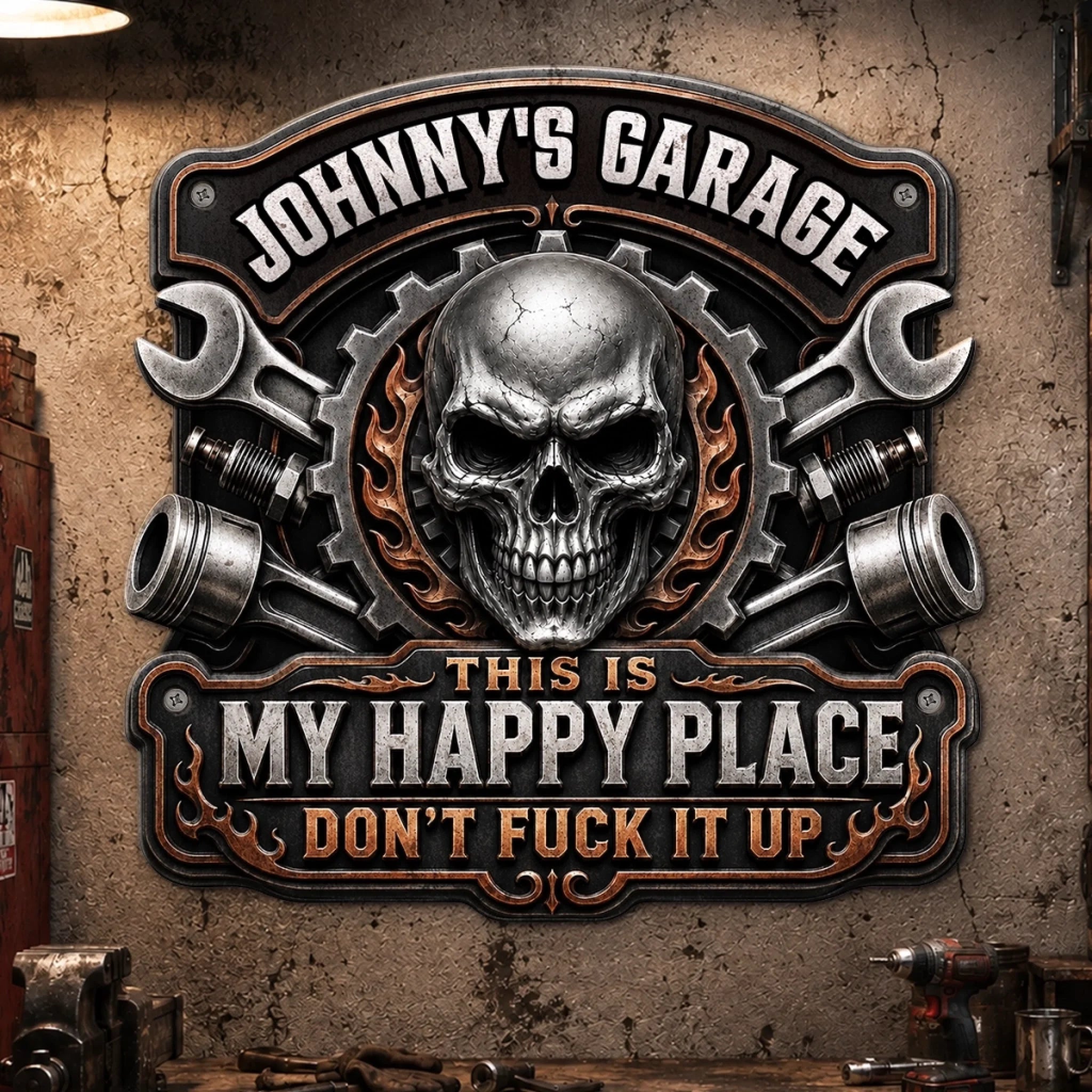 Custom Shaped Metal Sign, Personalized Built Not Bought Birthday Gift for Husband Dad or Grandpa