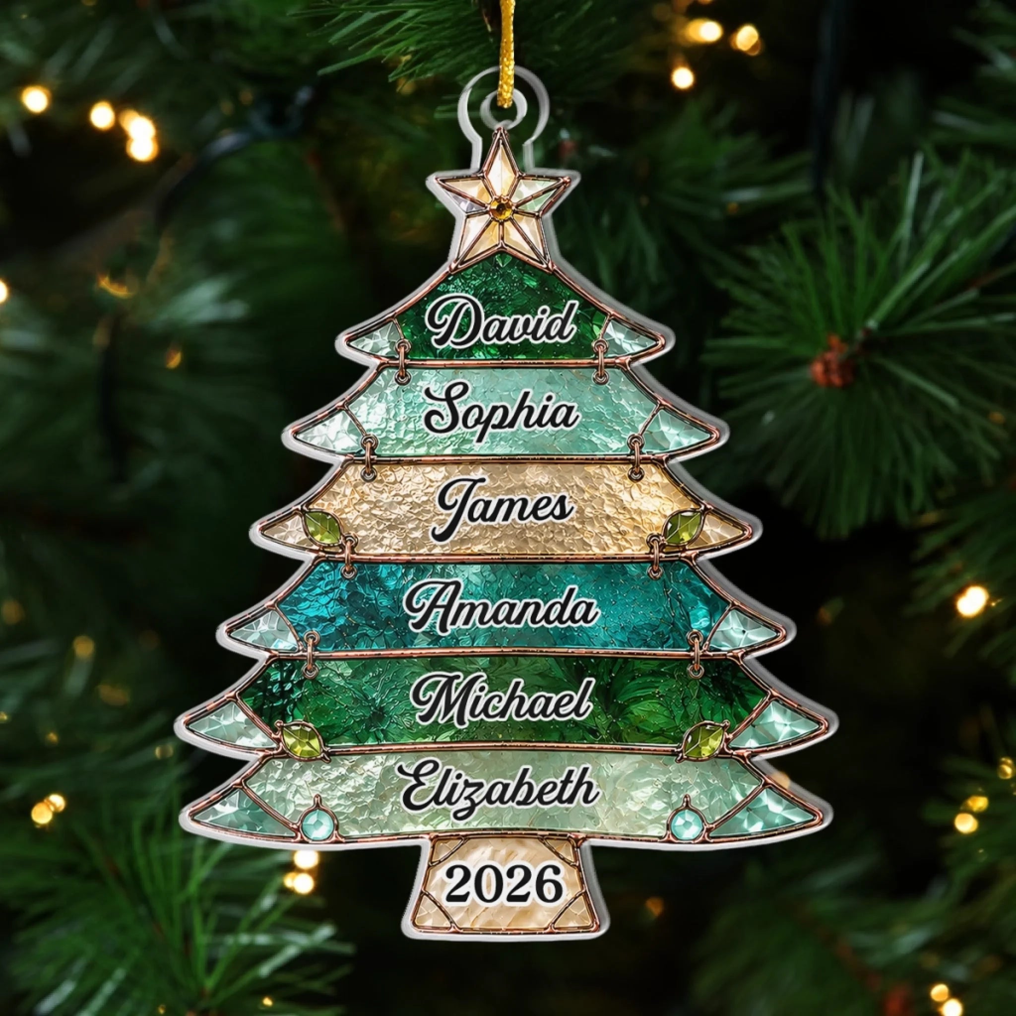 Custom Acrylic Ornament Personalized Family Tree of Love Christmas Gift for Mom Dad Brother Sister