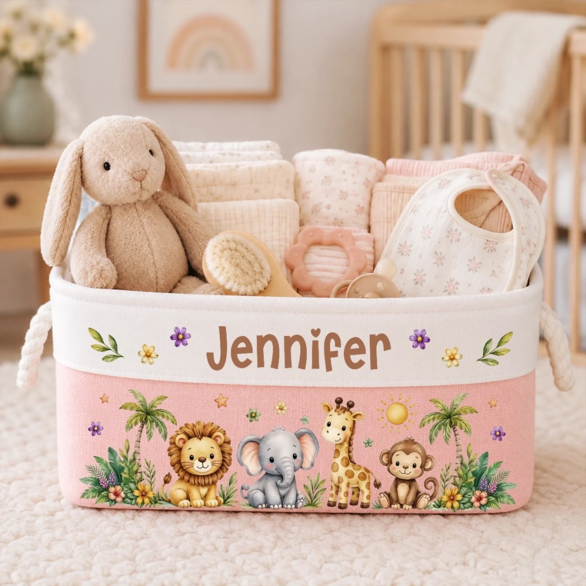 Custom Storage Basket Personalized Baby Shower or Gender Reveal Gift for New Moms and New Parents