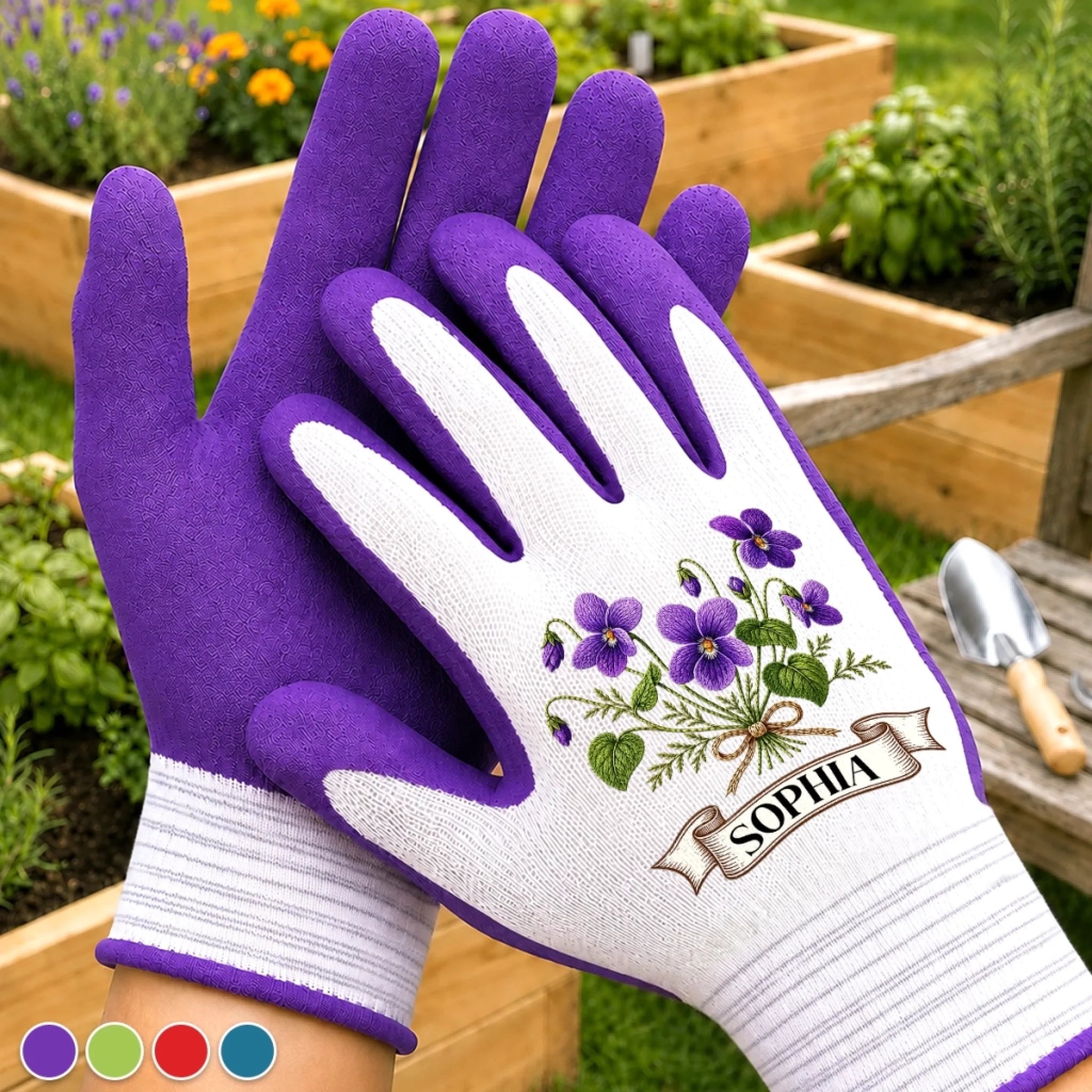 Custom Coated Grip Gardening Gloves, Personalized Birthday Garden Gift for Gardeners