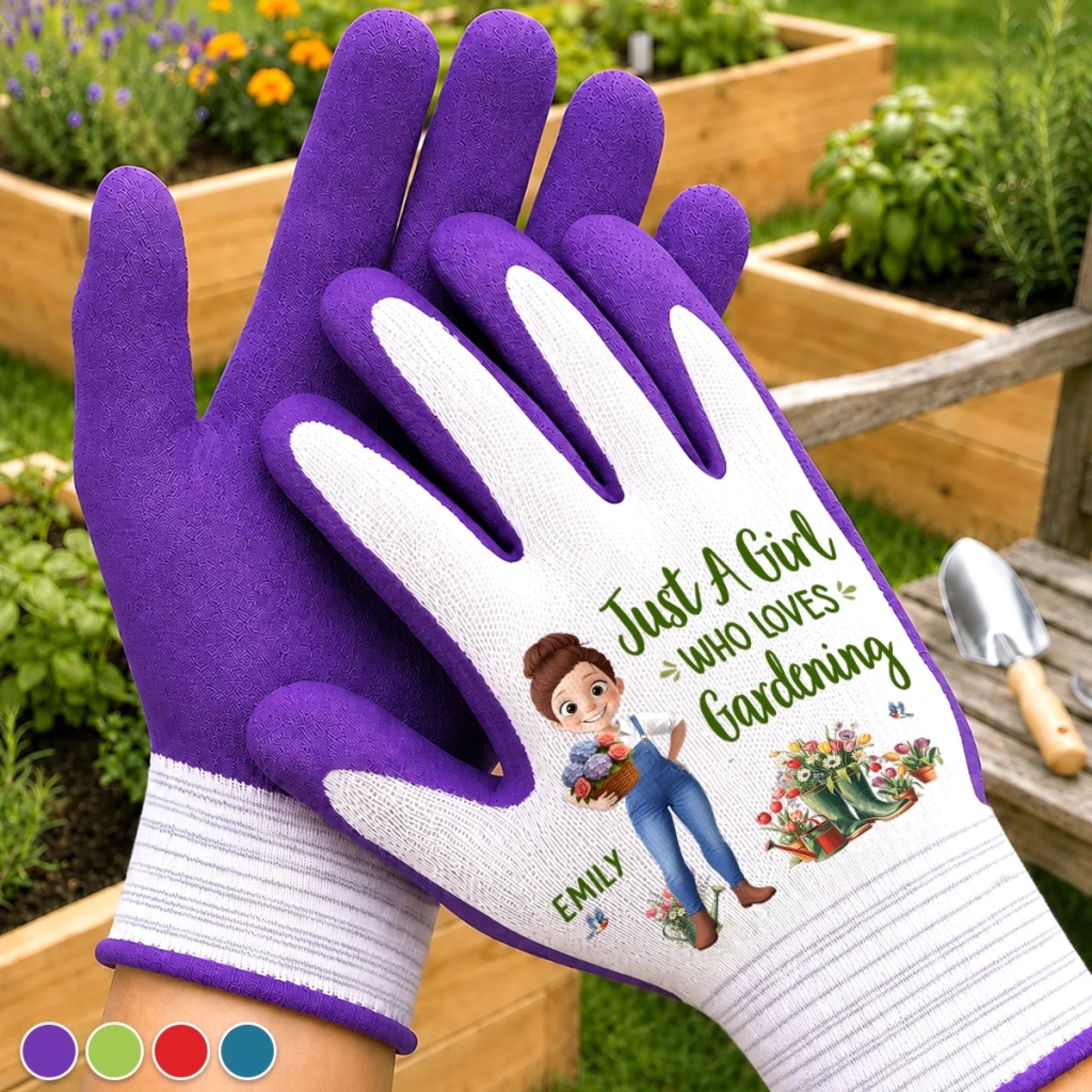 Custom Coated Grip Gardening Gloves Personalized Birthday Garden Gift for Gardeners