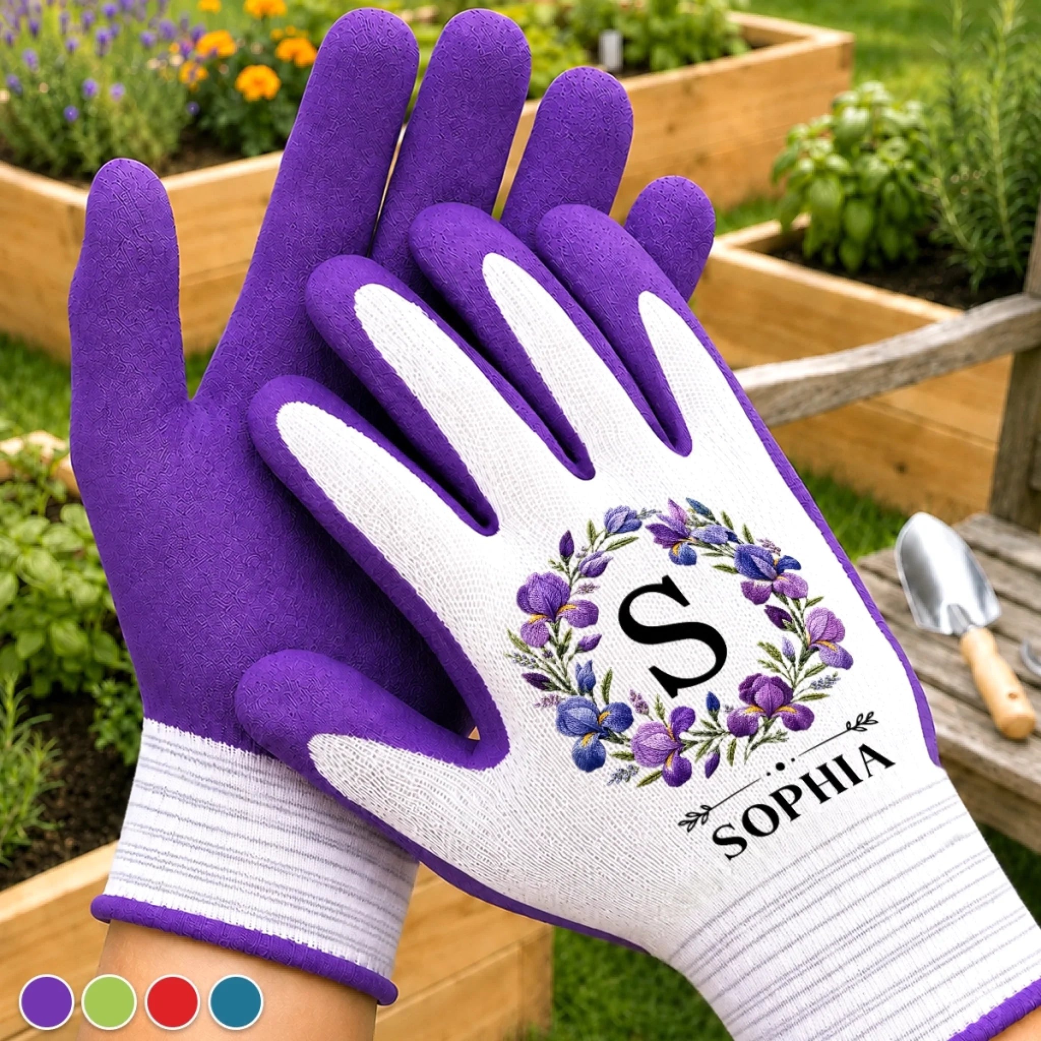 Custom Coated Grip Gardening Gloves - Personalized Birthday Gift for Gardeners, Growing Sweet Daily Memories