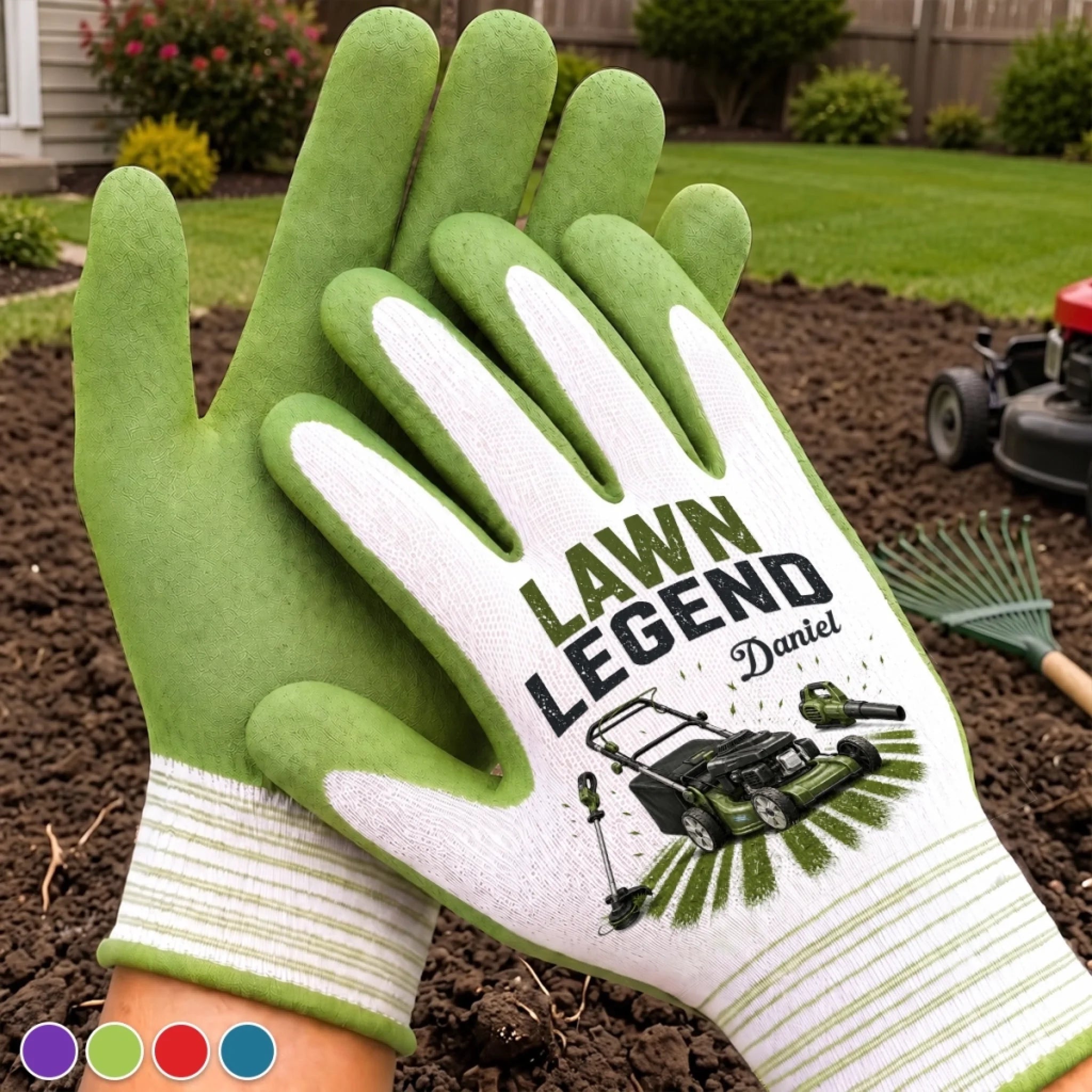 Custom Coated Grip Gardening Gloves, Personalized Birthday Garden Gift for Gardeners and Lawn Legends