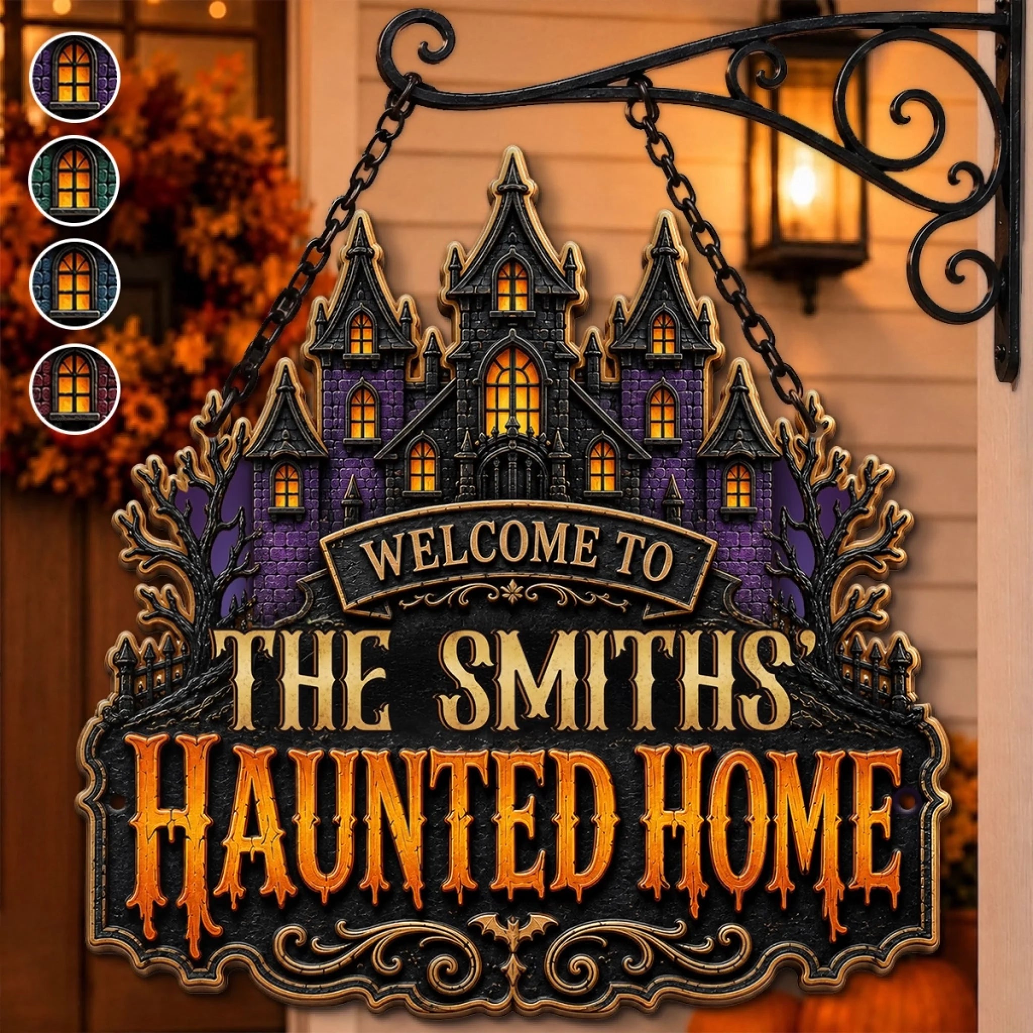 Custom Shaped Metal Sign, Personalized Halloween Birthday Gift for Mom Dad Brother Sister