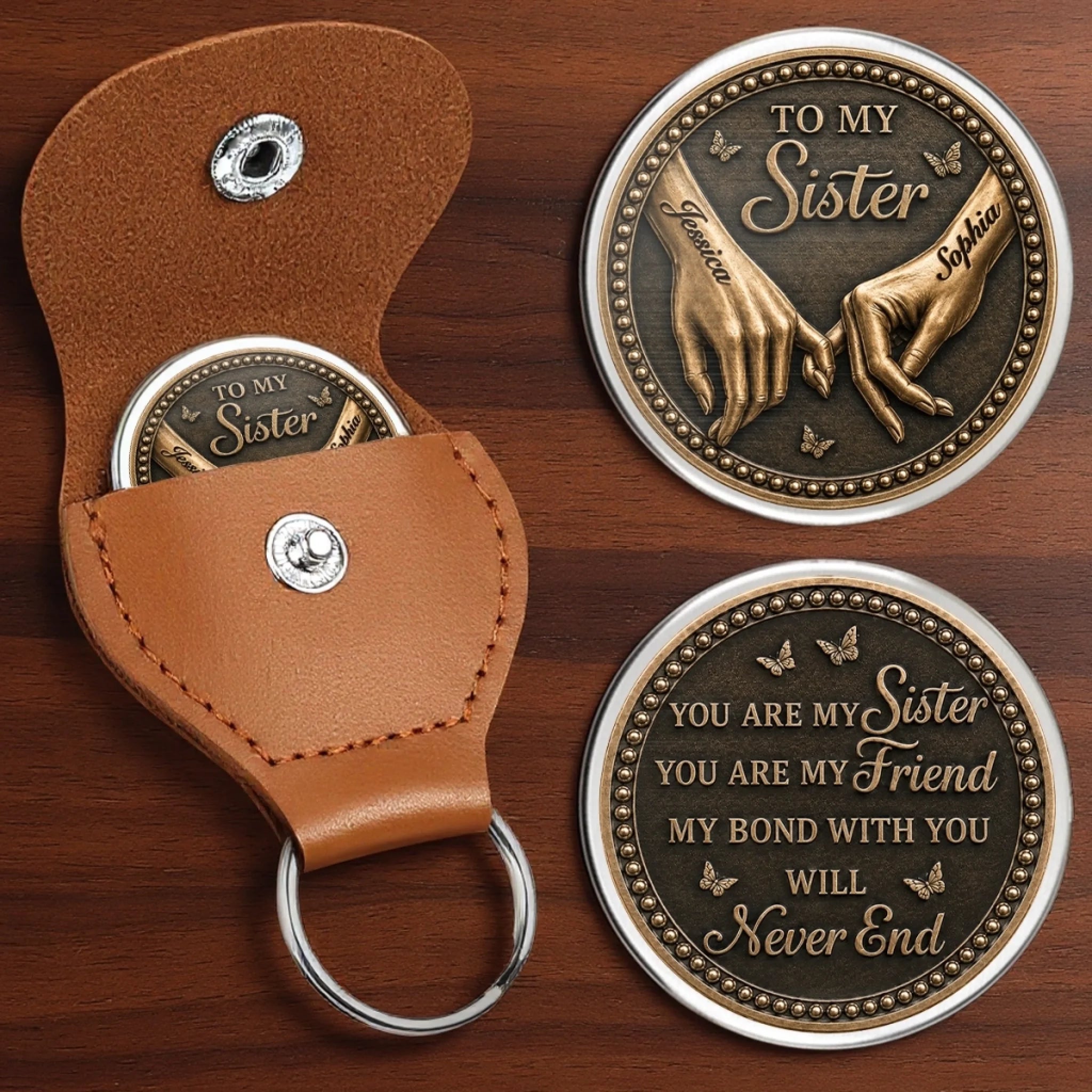 Custom Pocket Hug Personalized Chosen Sister Gift for Best Friend, BFF, Sister or Bestie Birthday