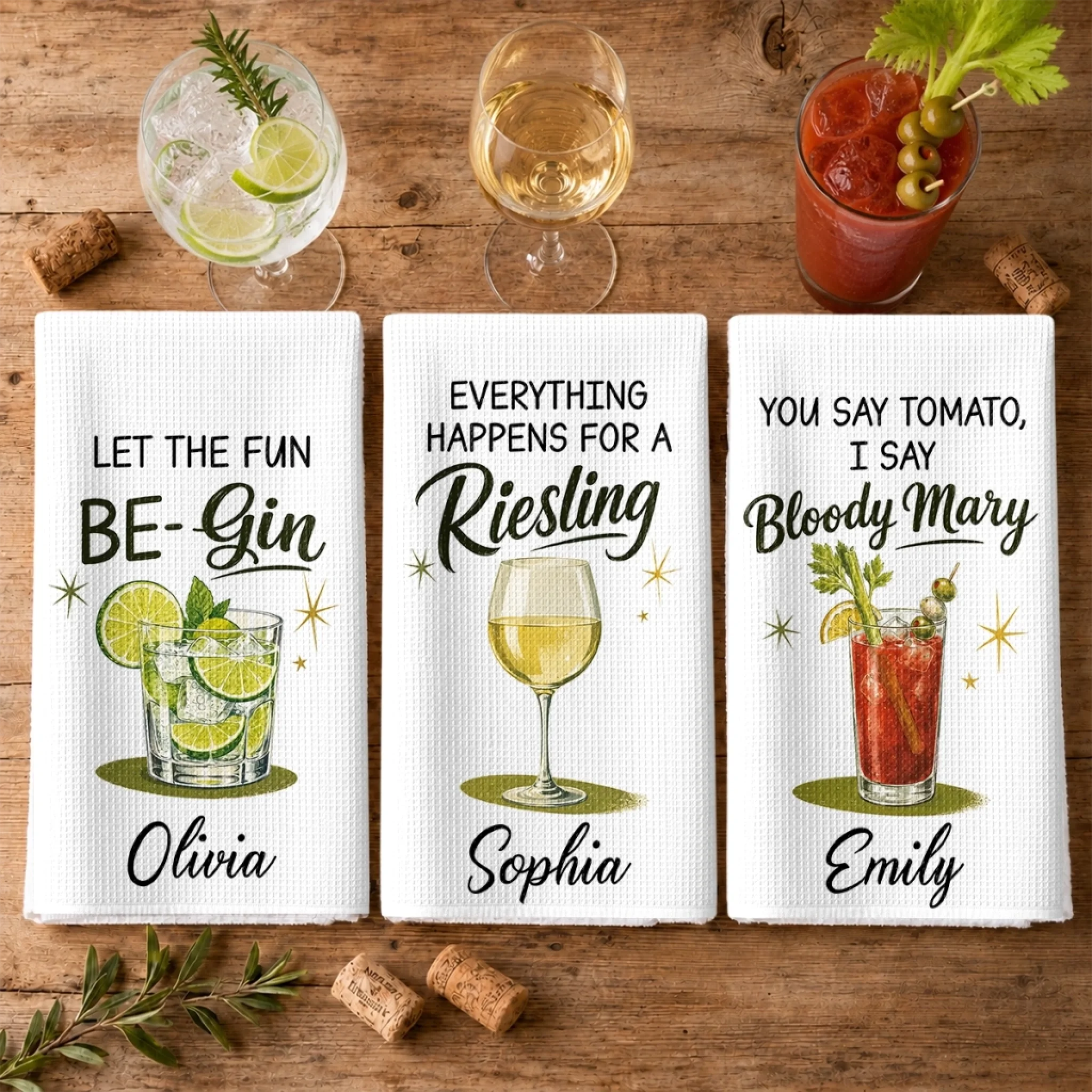 Custom Kitchen Towel Personalized Birthday Gift for Wife Mom Daughter Sister Grandma or Bestie