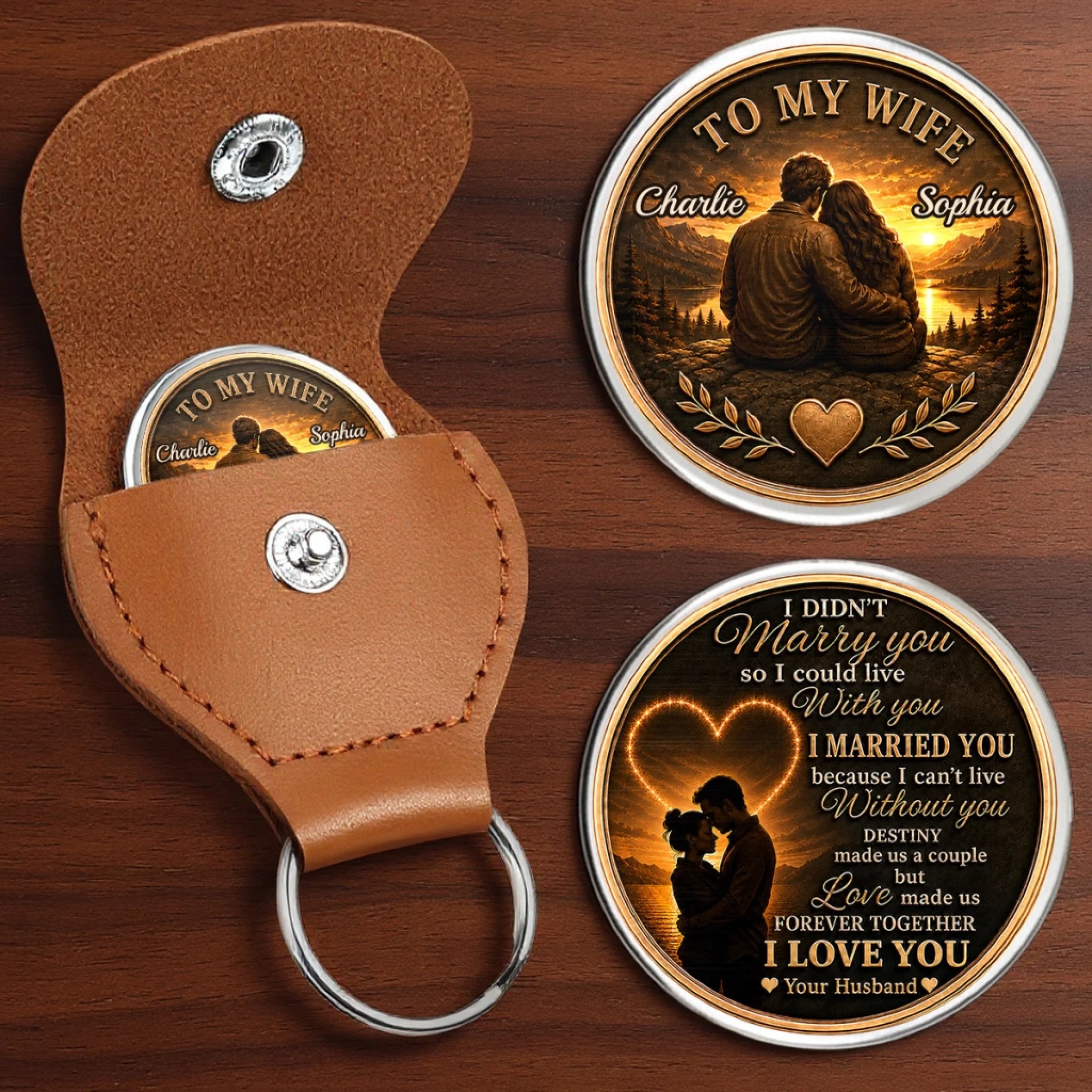 Custom Pocket Hug Personalized Anniversary or Wedding Gift for Husband Wife Him Her You Are My Entire World