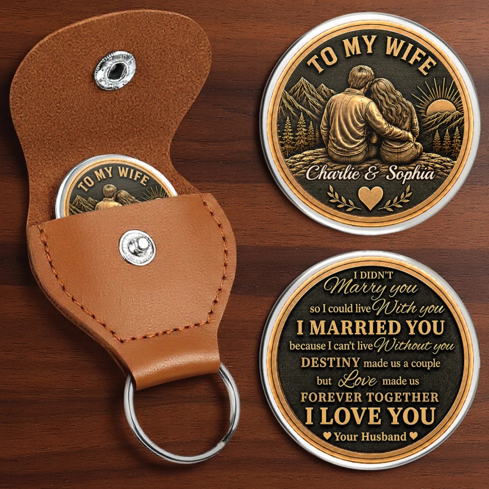 Custom Pocket Hug Personalized Forever And Always Gift for Anniversary or Wedding for Husband and Wife