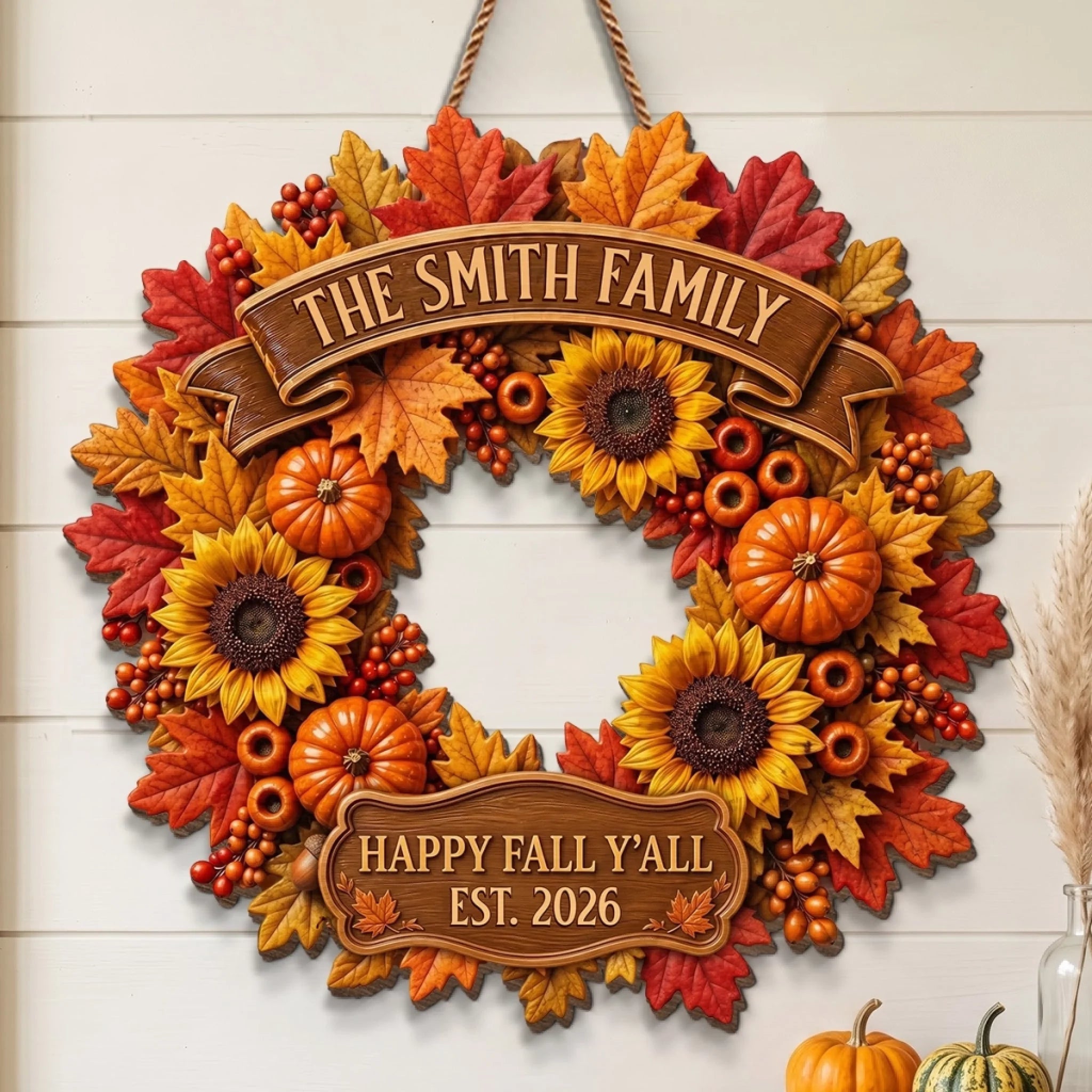 Custom Wood Sign Personalized Birthday Gift for Mom Dad Brother Sister Warm Fall Sunshine Welcome Decor