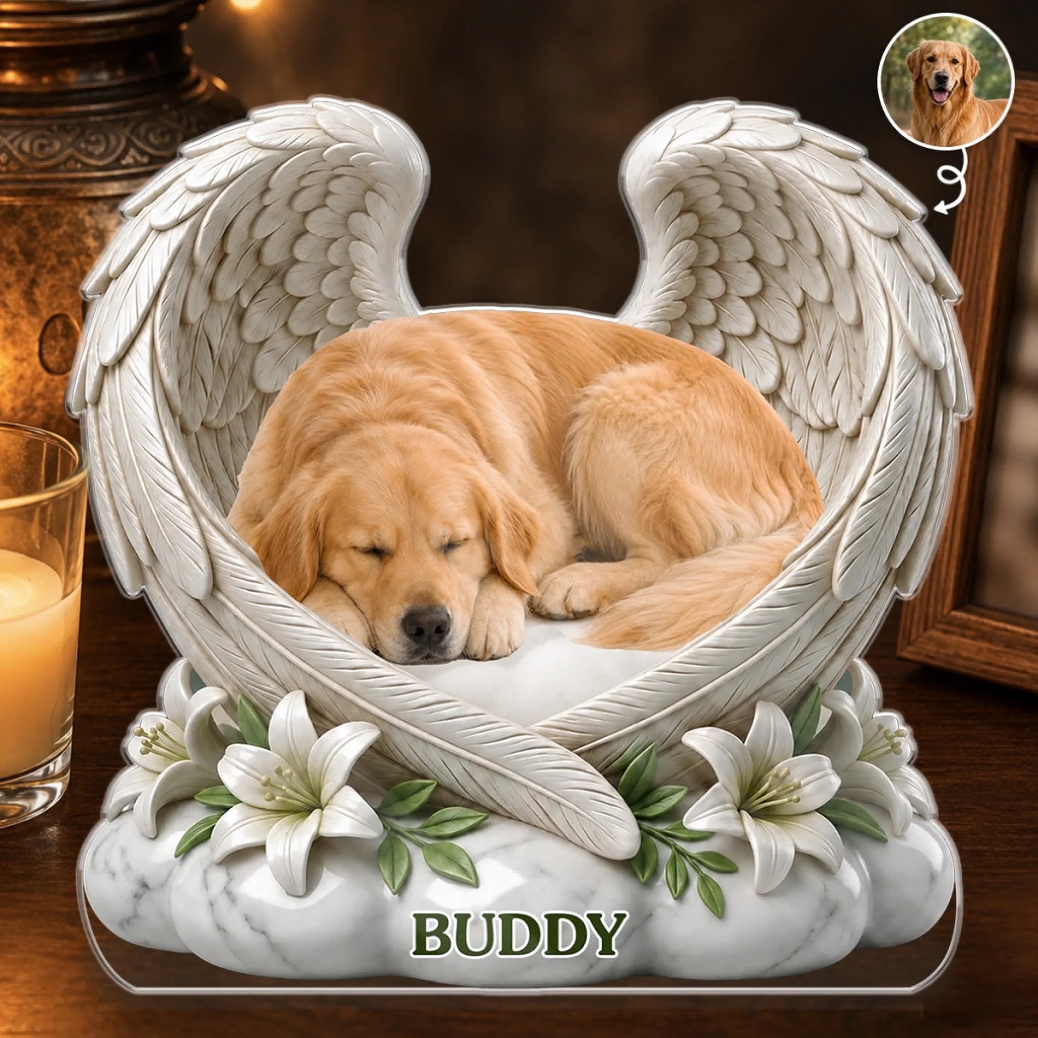 Custom Photo Acrylic Plaque - Personalized Pet Memorial Sympathy Gift for Dogs and Cats