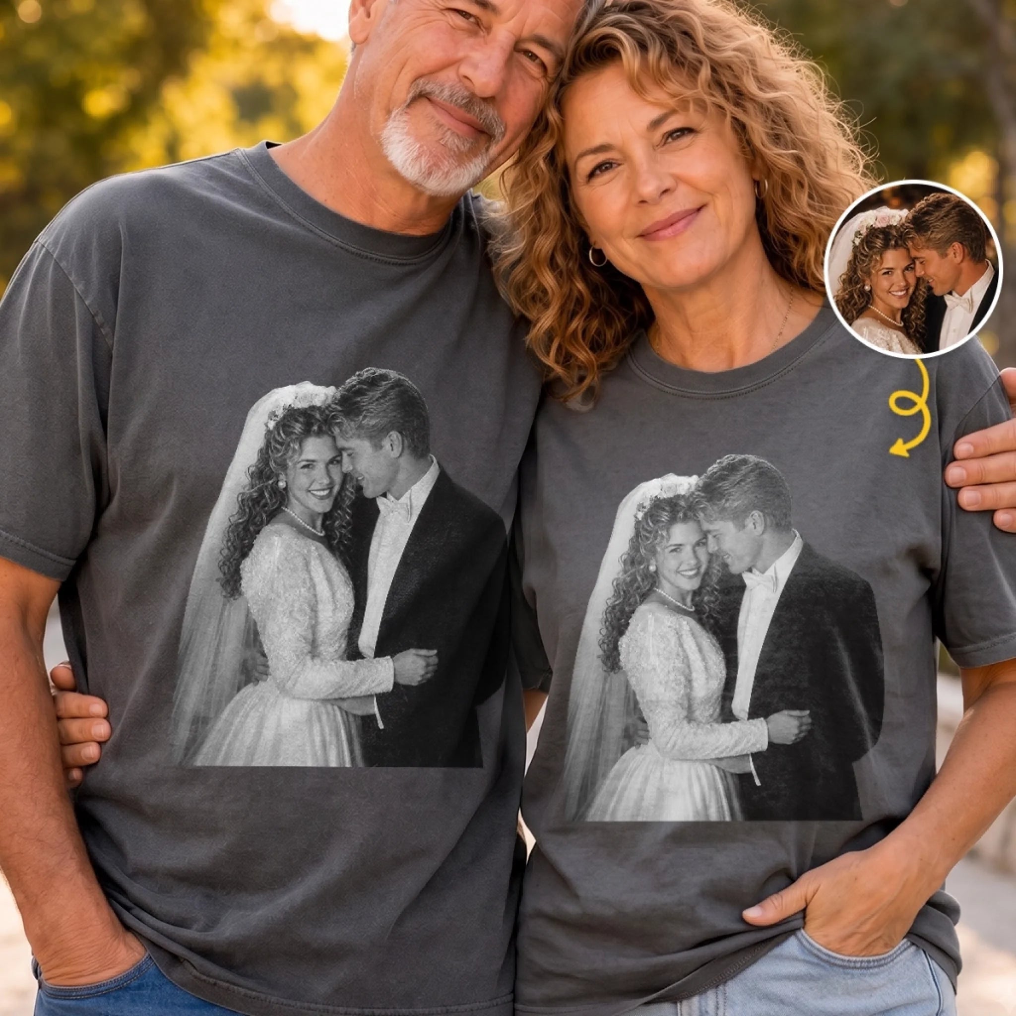 Custom Photo Comfort T-Shirt, Personalized Better Together Anniversary Wedding Gift for Husband or Wife