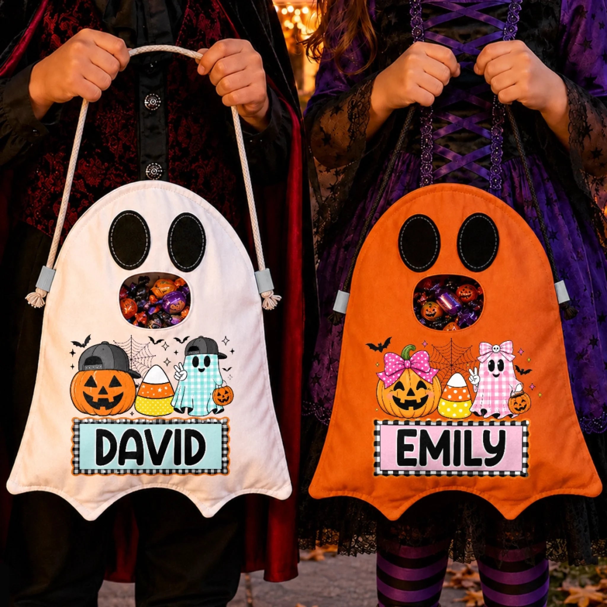 Custom Ghost Bag Personalized Halloween Bag and Birthday Gift for Kids Too Cute To Be Spooky