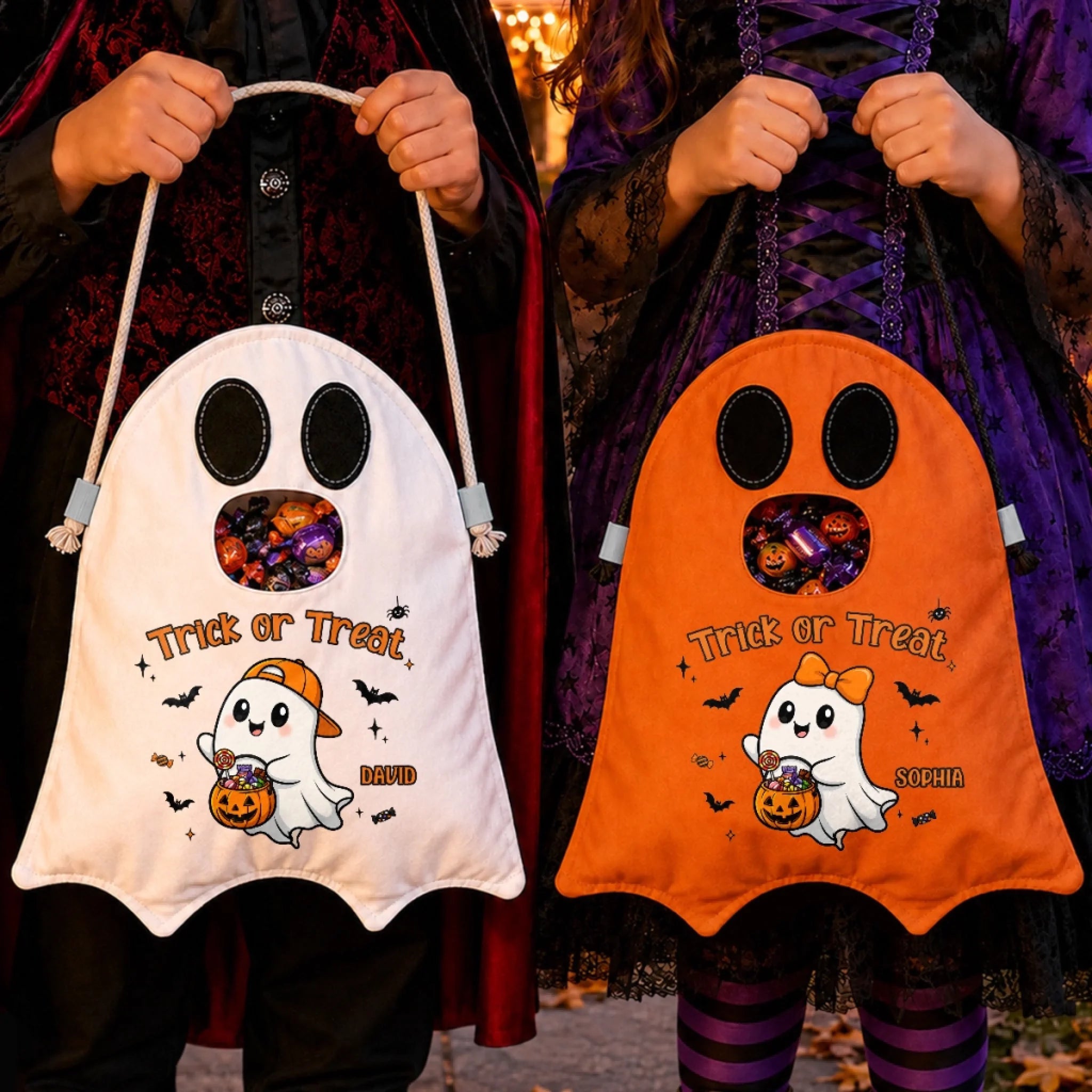 Custom Ghost Bag Personalized Halloween Birthday Gift for Kids Sweetest Little Ghost in Town