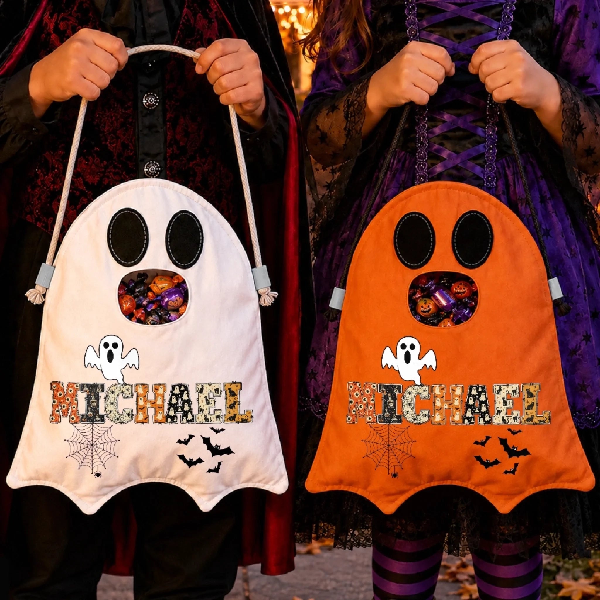 Custom Ghost Bag, Personalized Halloween Treat Bag for Kids, Little Spook Big Fun Birthday Gift