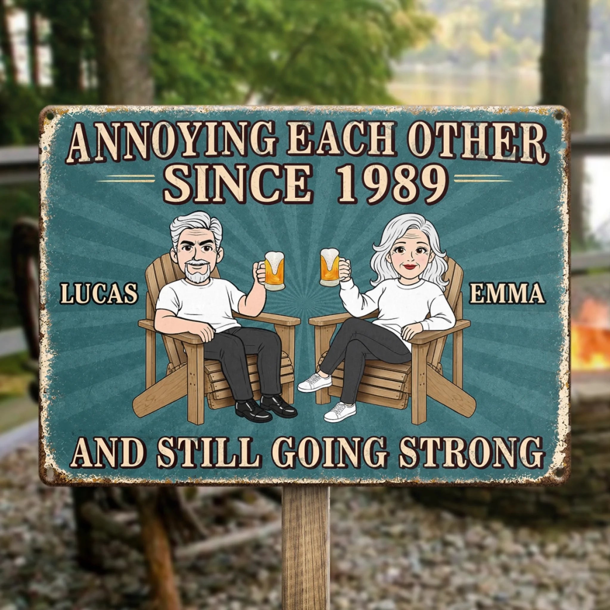 Custom Home Decor Metal Sign Personalized Still Better Together Anniversary Wedding Gift for Couples