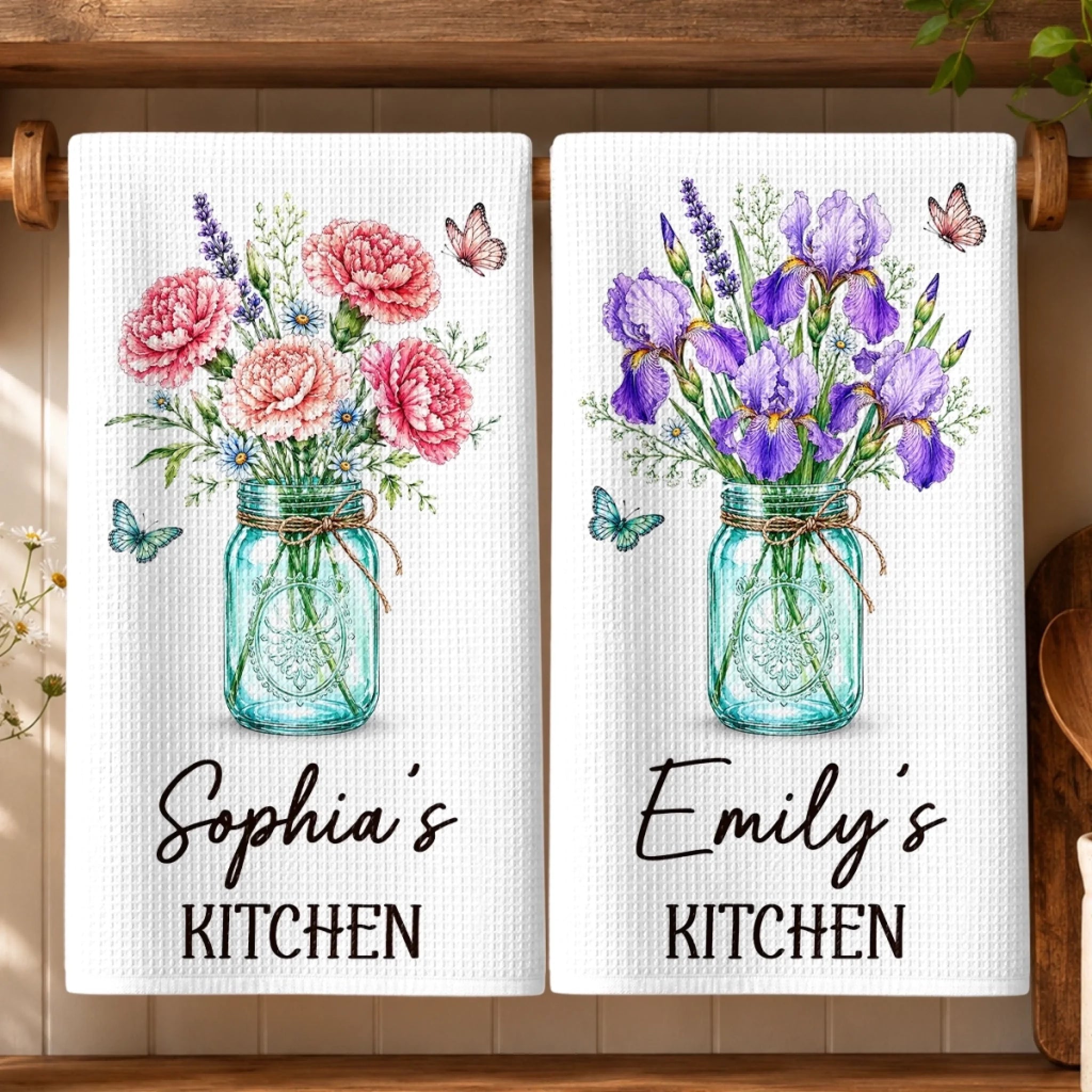 Custom Kitchen Towel Personalized Birthday Gift for Wife Mom Daughter Sister Grandma or Bestie