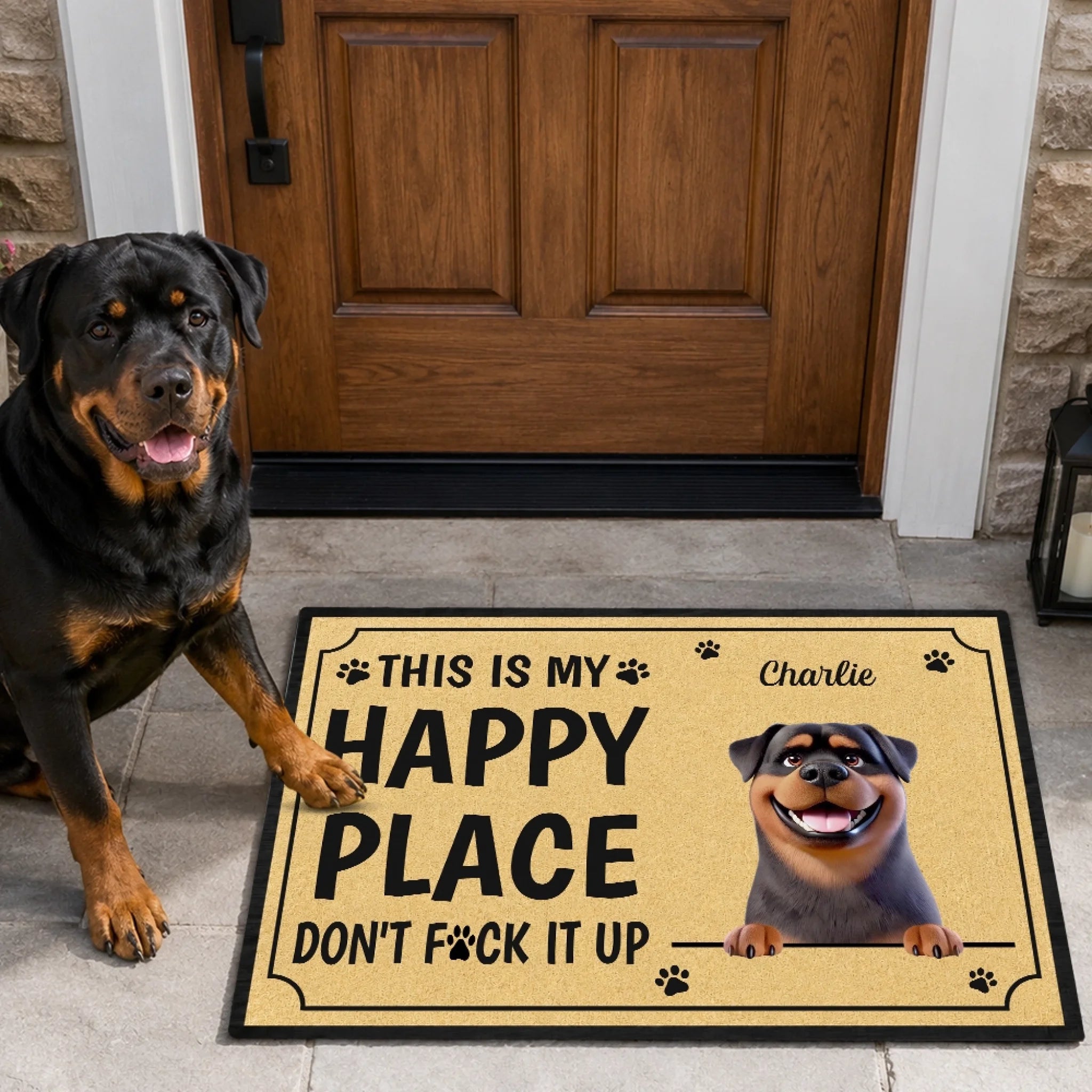 Personalized Fur Besties Decorative Doormat, Custom Home Decor Gift for Dog Cat Lovers