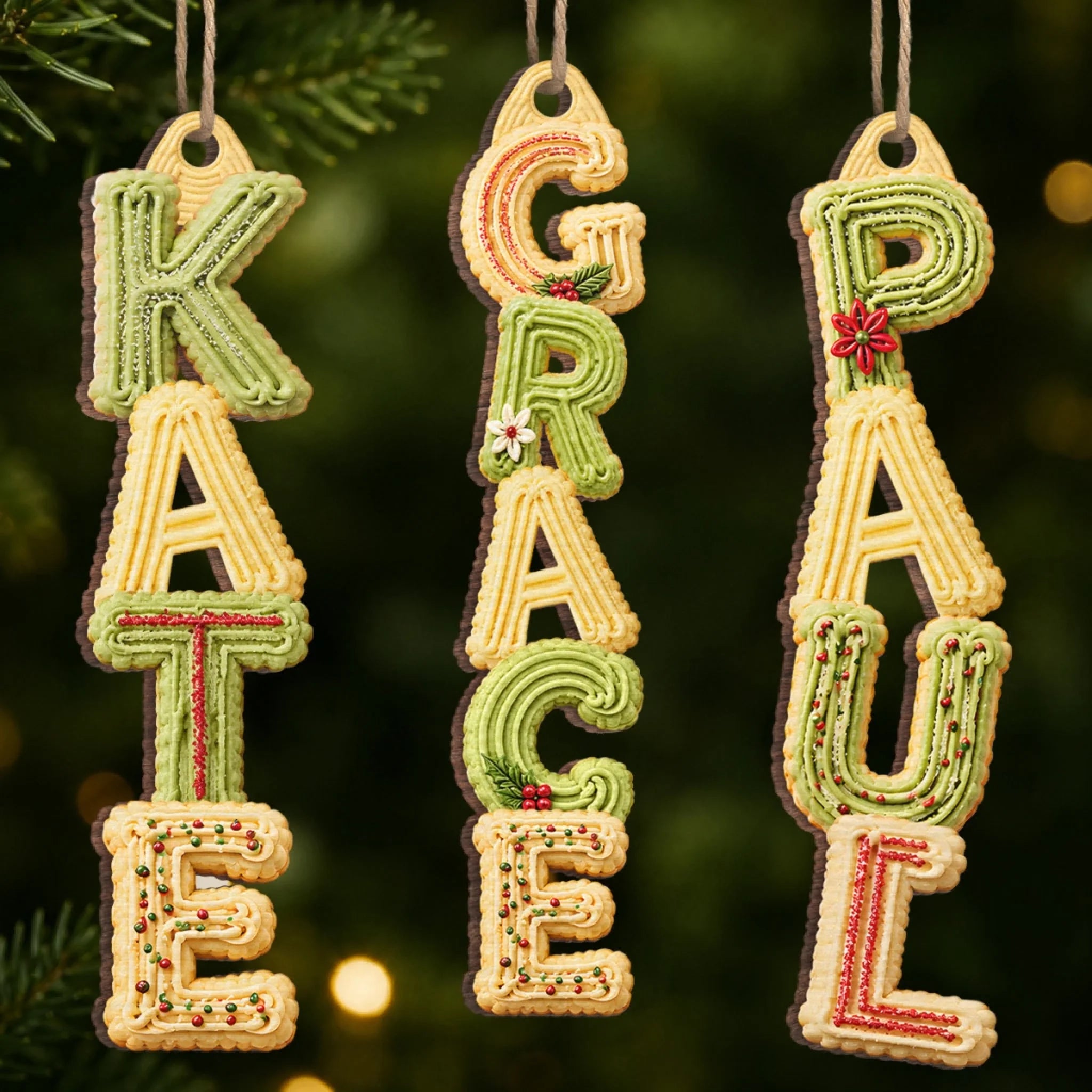 Custom Letter Wooden Ornament Personalized Christmas or Birthday Gift for Mom Dad Siblings